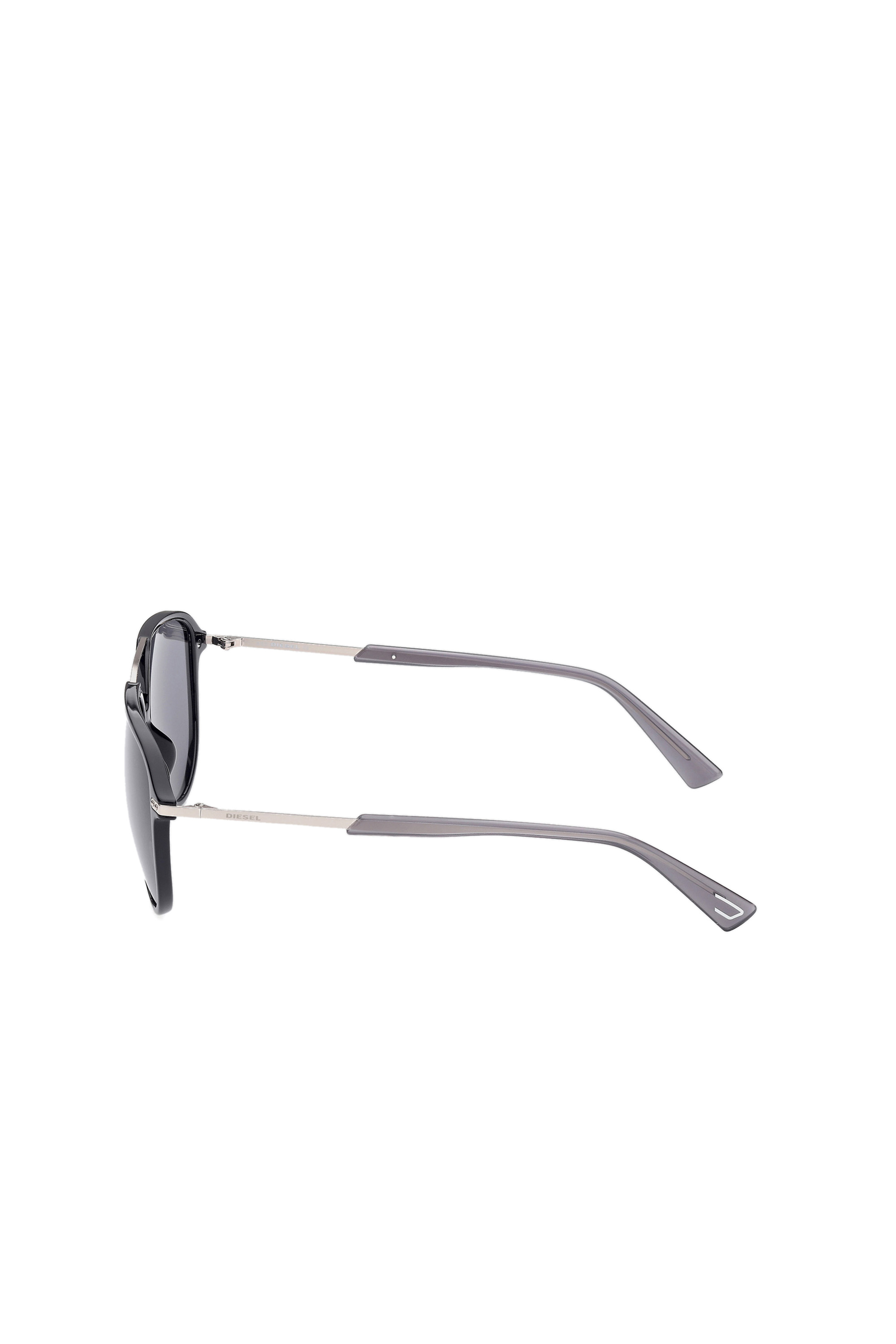 Diesel - DL0352, Man's Pilot sunglasses on a combo construction in Black - 4