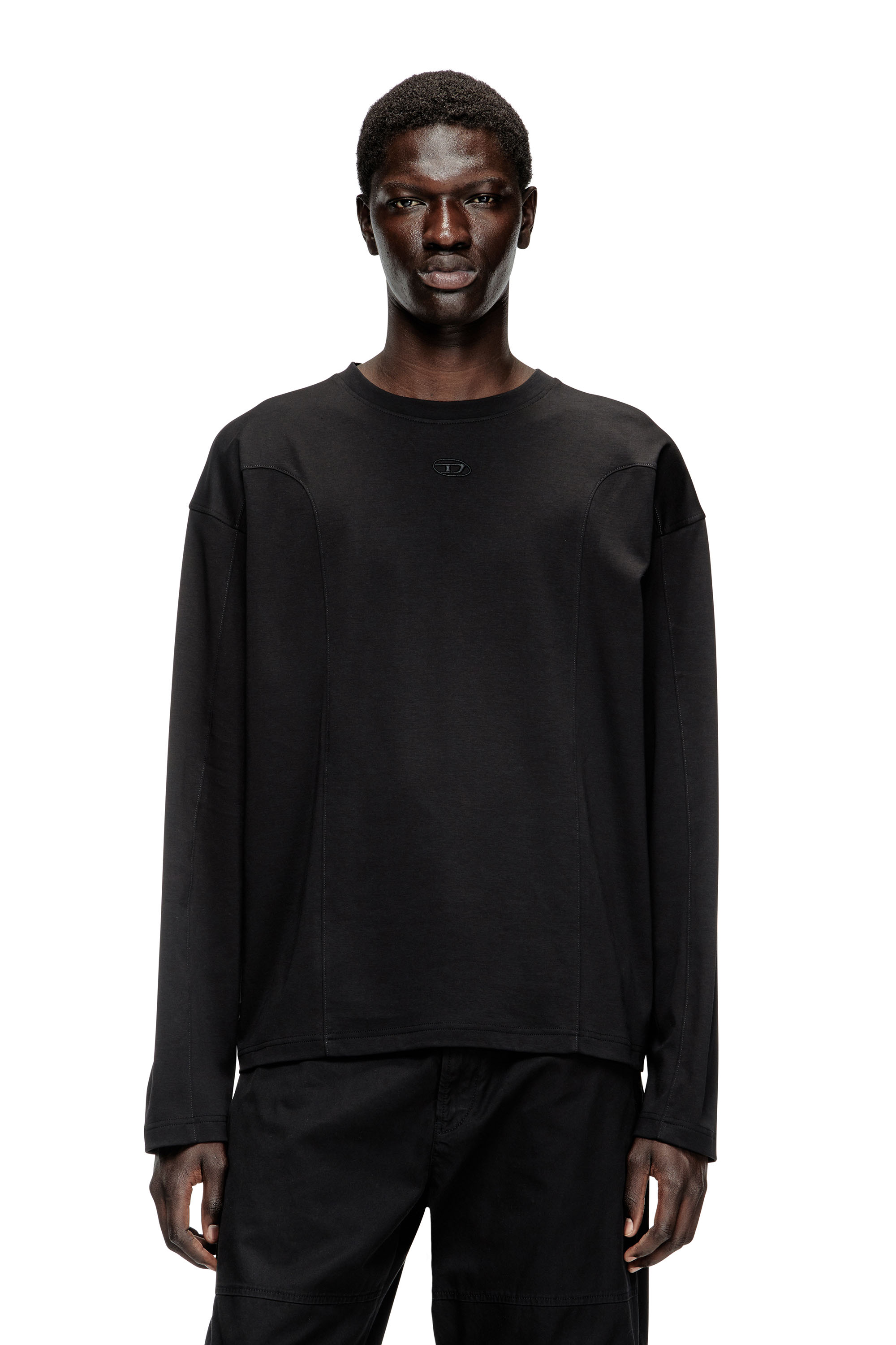 Diesel - T-BOXT-LS-INT, T-shirt à manches longues avec empiècements Homme in Noir - 3