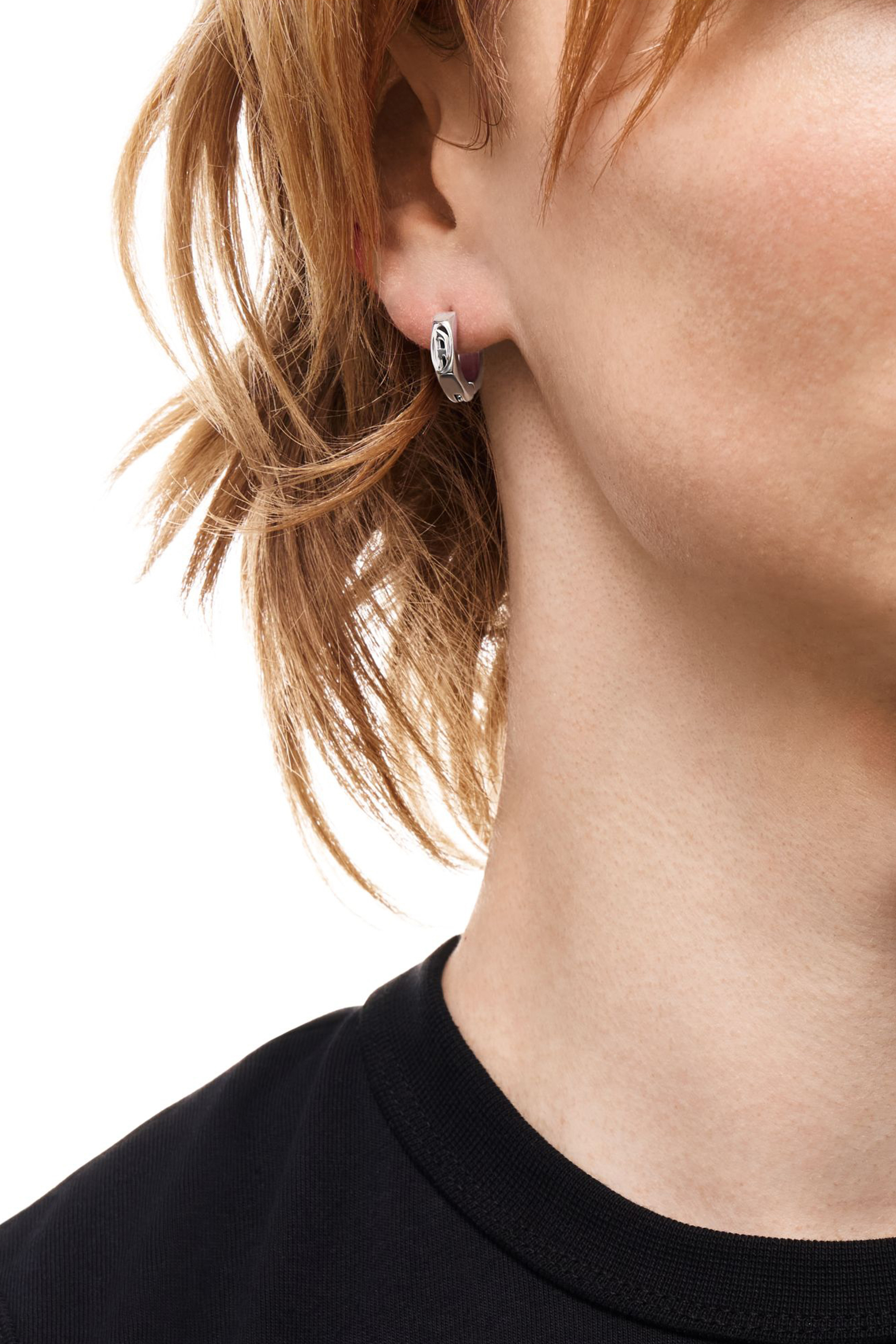 Diesel - DX1692040 JEWELLERY, Unisex's Stainless steel single hoop earring in Silver - 3