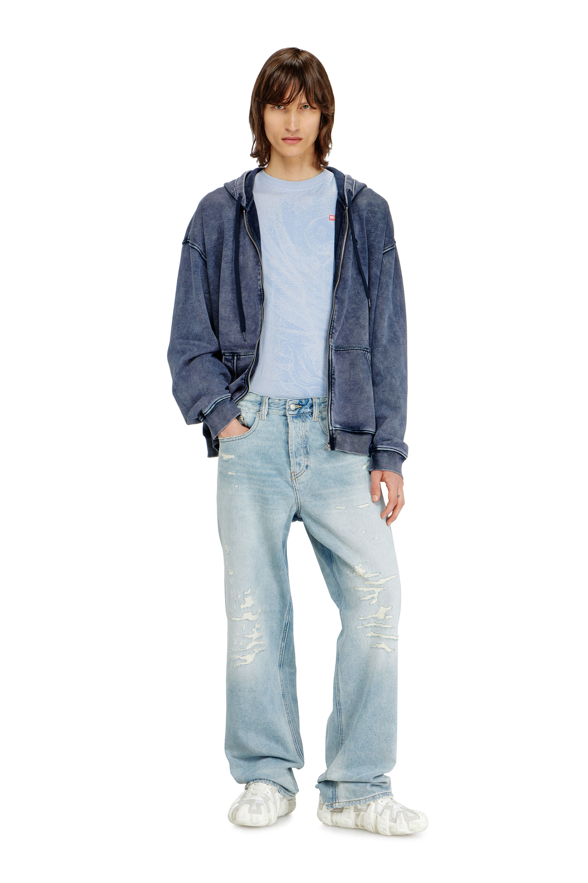 Diesel - Relaxed Jeans 2001 D-Macro 09M53 Hombre, Azul Claro - 1