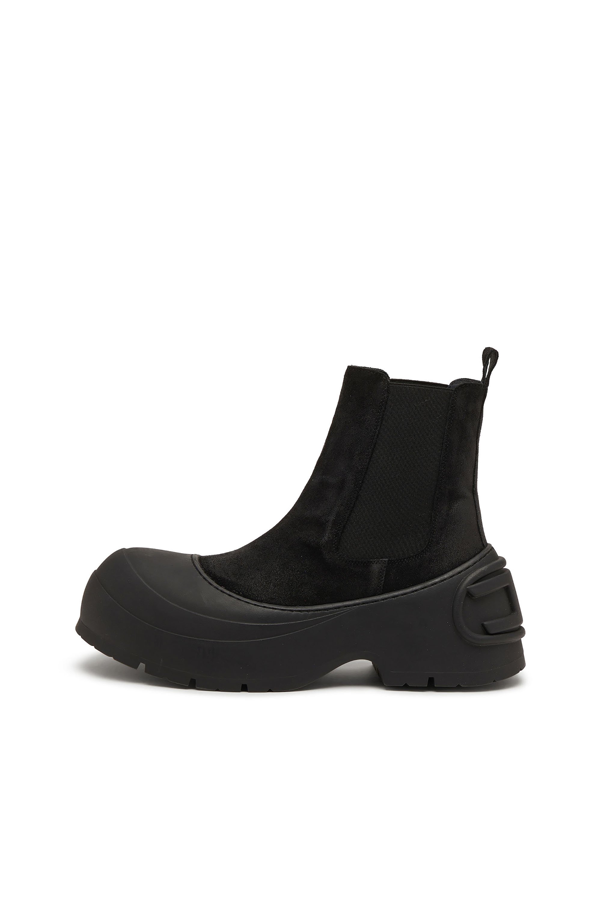 Diesel - D-DONALD BEATLE, Male's D-Donald-Chelsea boots in waxed suede and rubber in Black - 2