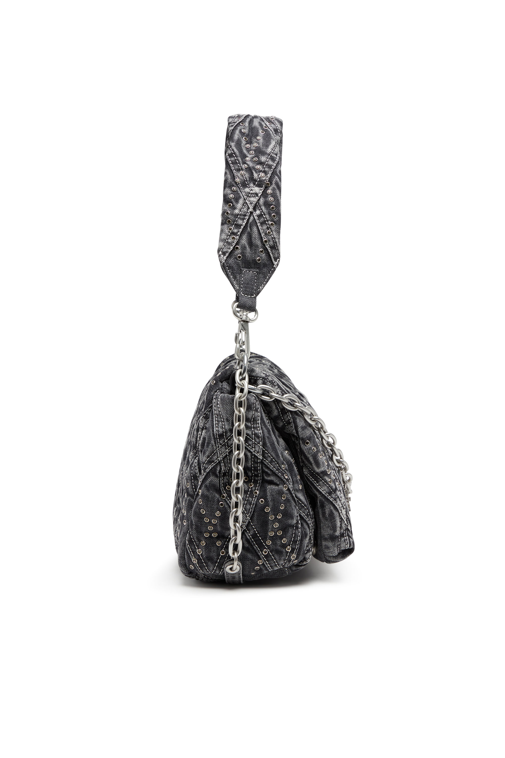 Women's Charm-D Shoulder M Shoulder Bag - Bejewelled denim Women's Charm-D Shoulder M Shoulder Bag - Bejewelled denim