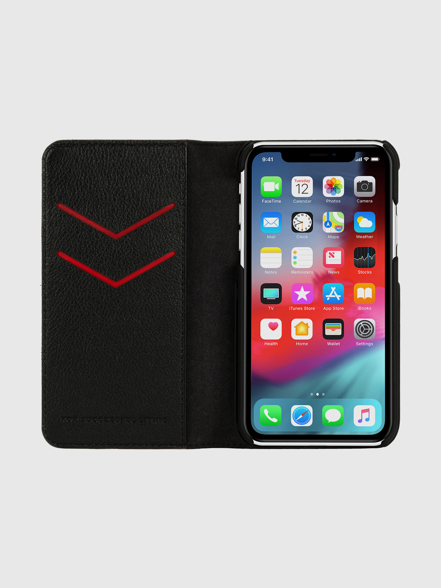 Diesel - DIESEL 2-IN-1 FOLIO CASE FOR IPHONE XR, Unisex's Black leather white vertical logo case, iPhone XR in Black/White - 6