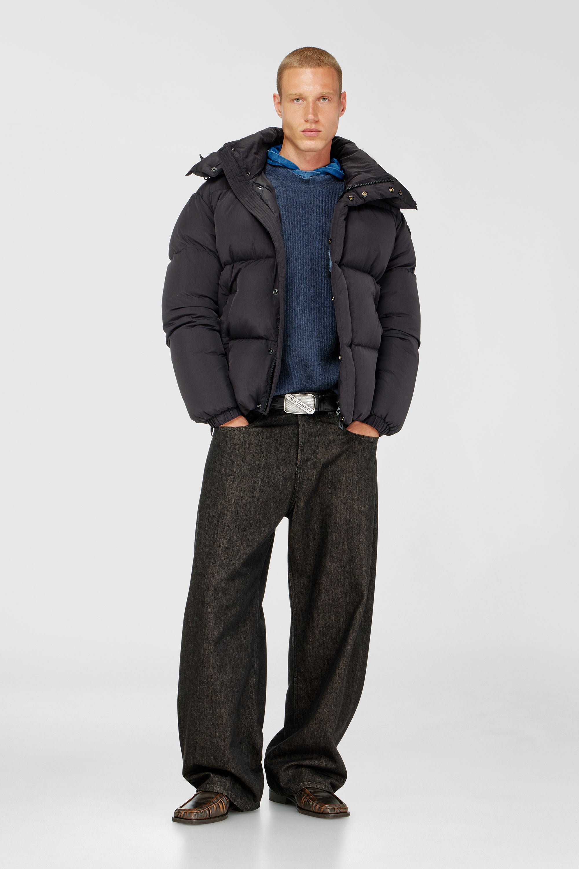 Diesel - W-ROLFYS-WRD, Male's Quilted down jacket in ViralOff&reg; Taslan in Dark Grey - 2