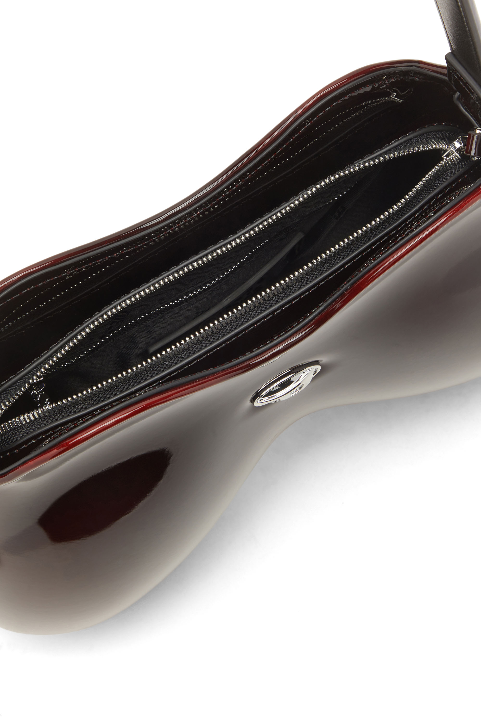 Women's Double-D-Rigid shoulder bag in dégradé glossy PU | Red