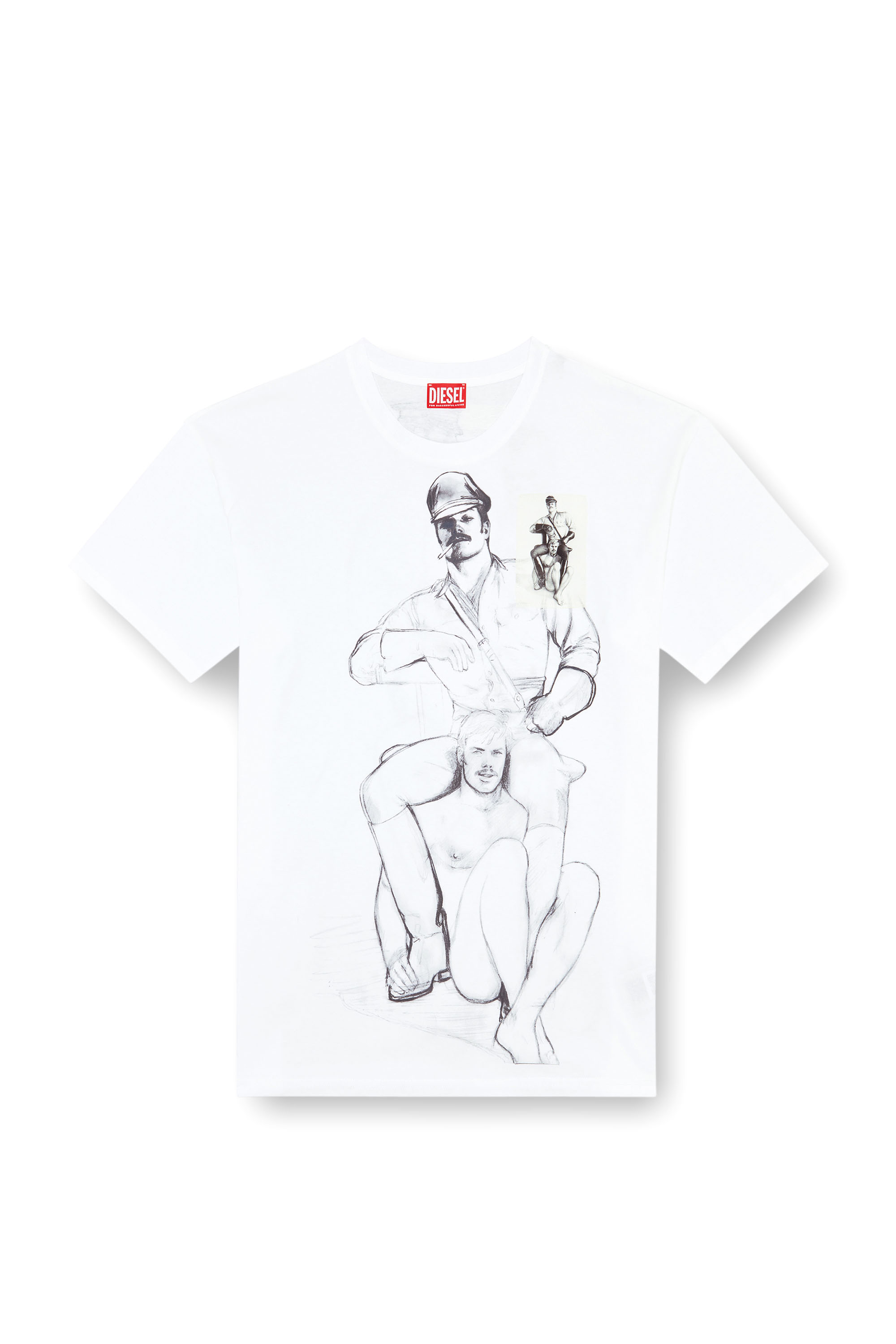 Diesel - PR-T-BOXT-TOF, T-shirt avec imprimés et empiècements Mixte in Blanc - 4