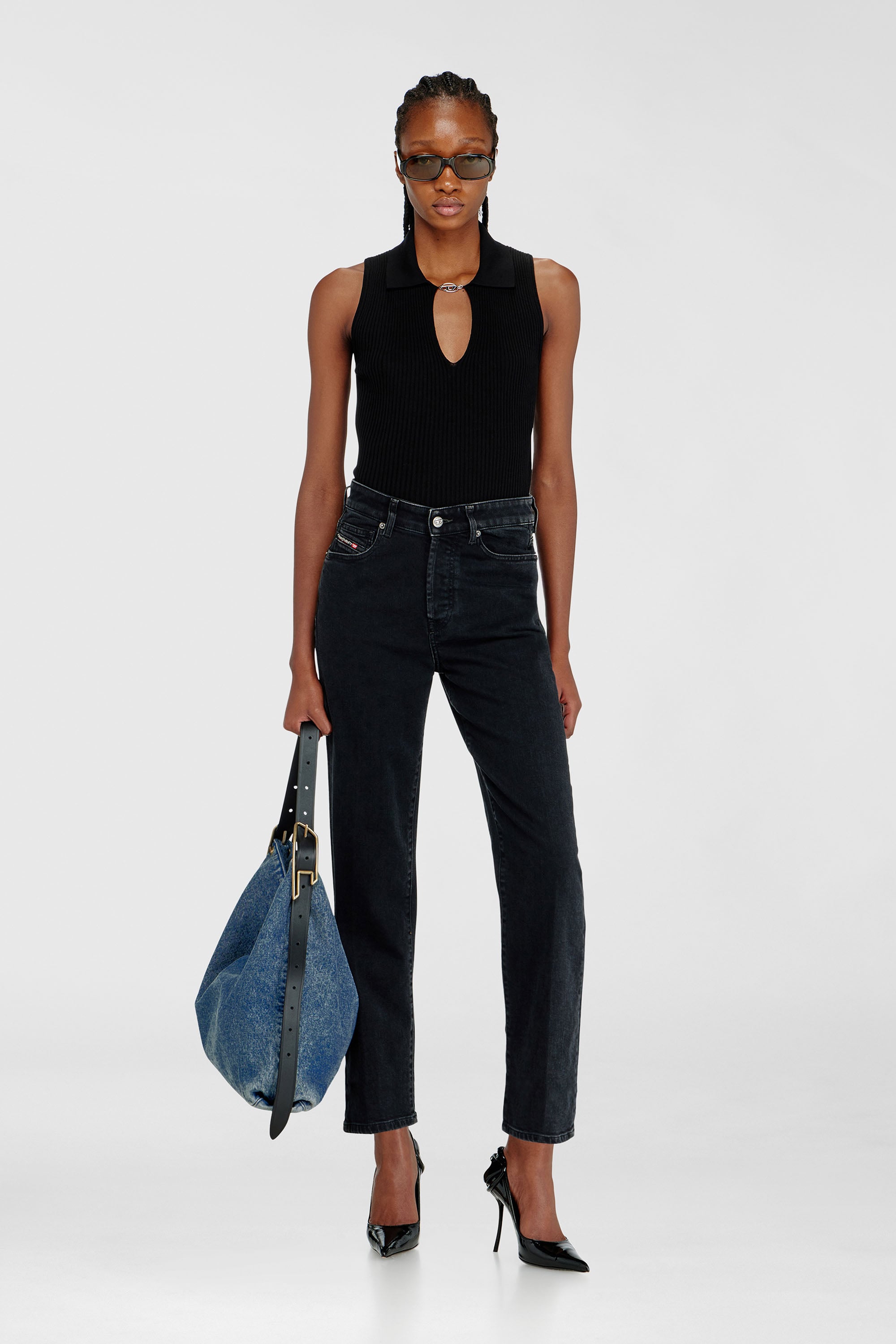 Diesel - Regular Jeans 1981 D-Went 09N89 Mujer, Negro/Gris oscuro - 1
