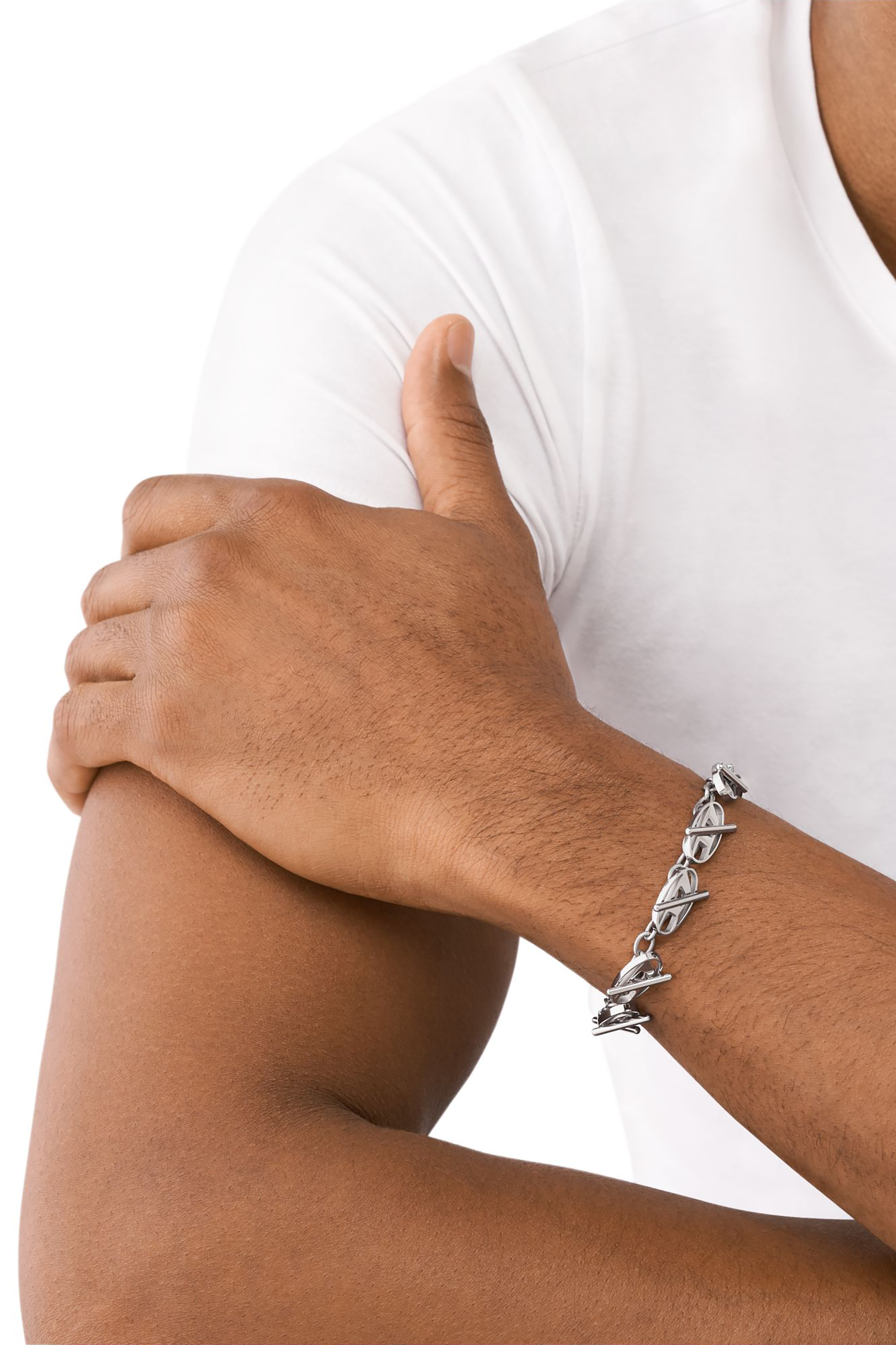 Women's Oval D Logo Chain Bracelet | Silver | Diesel