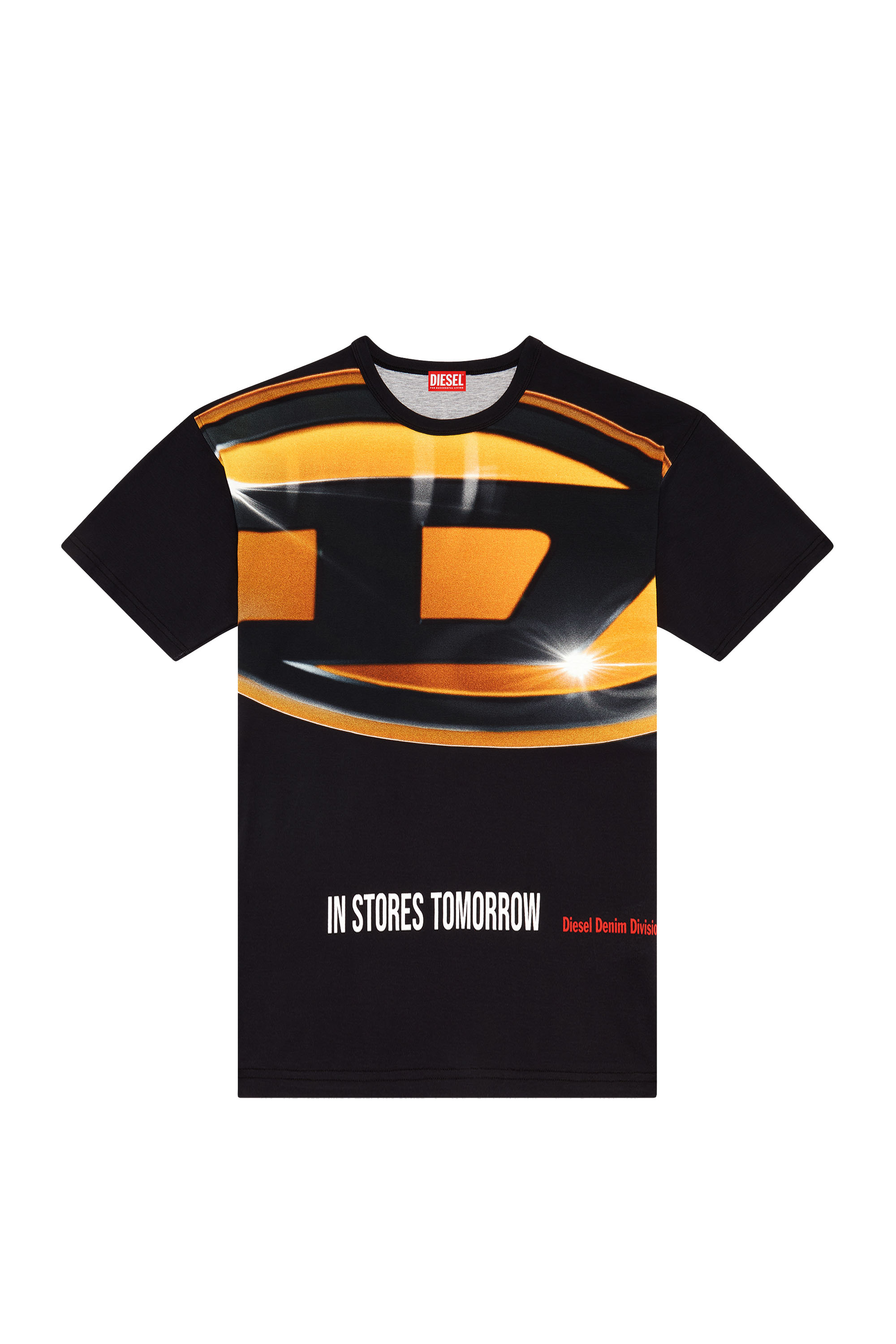 Diesel - T-BOXT-P1, T-shirt avec imprimé affiche Oval D Homme in Noir - 3