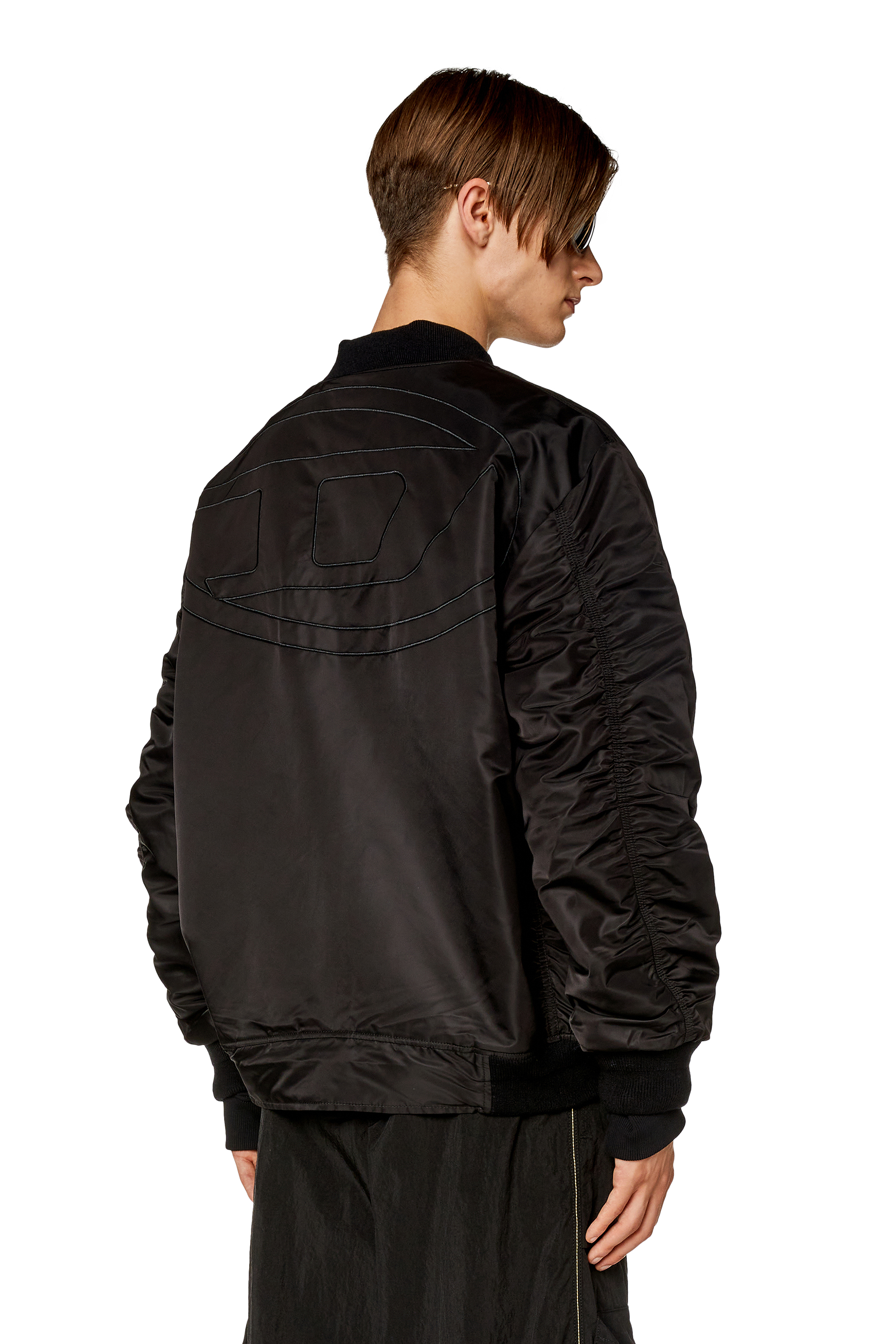 Diesel - J-MATTAN, Man's Bomber in padded nylon in Black - 3