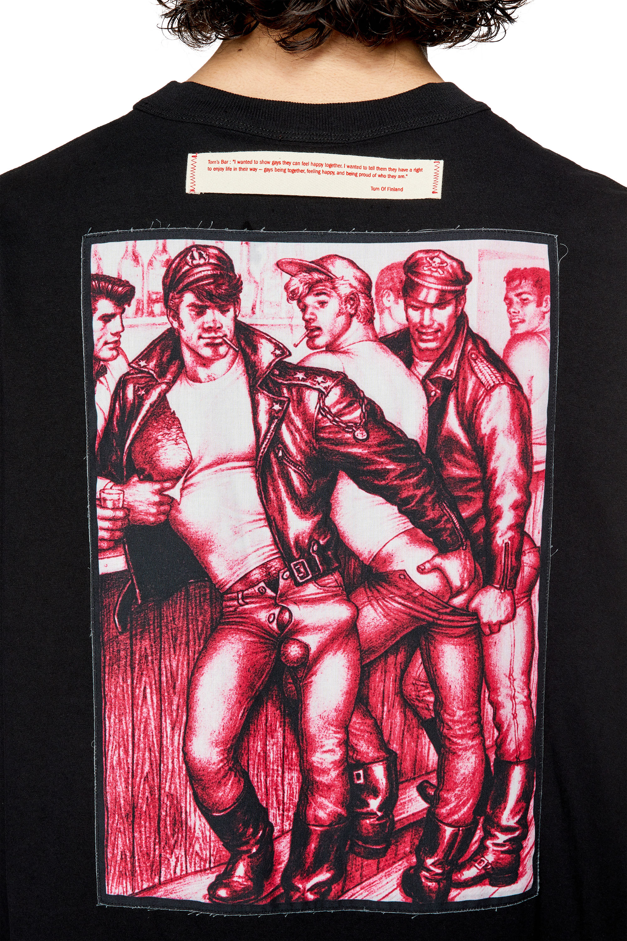 Women's Long-sleeve T-shirt with prints and patches | Black | Diesel