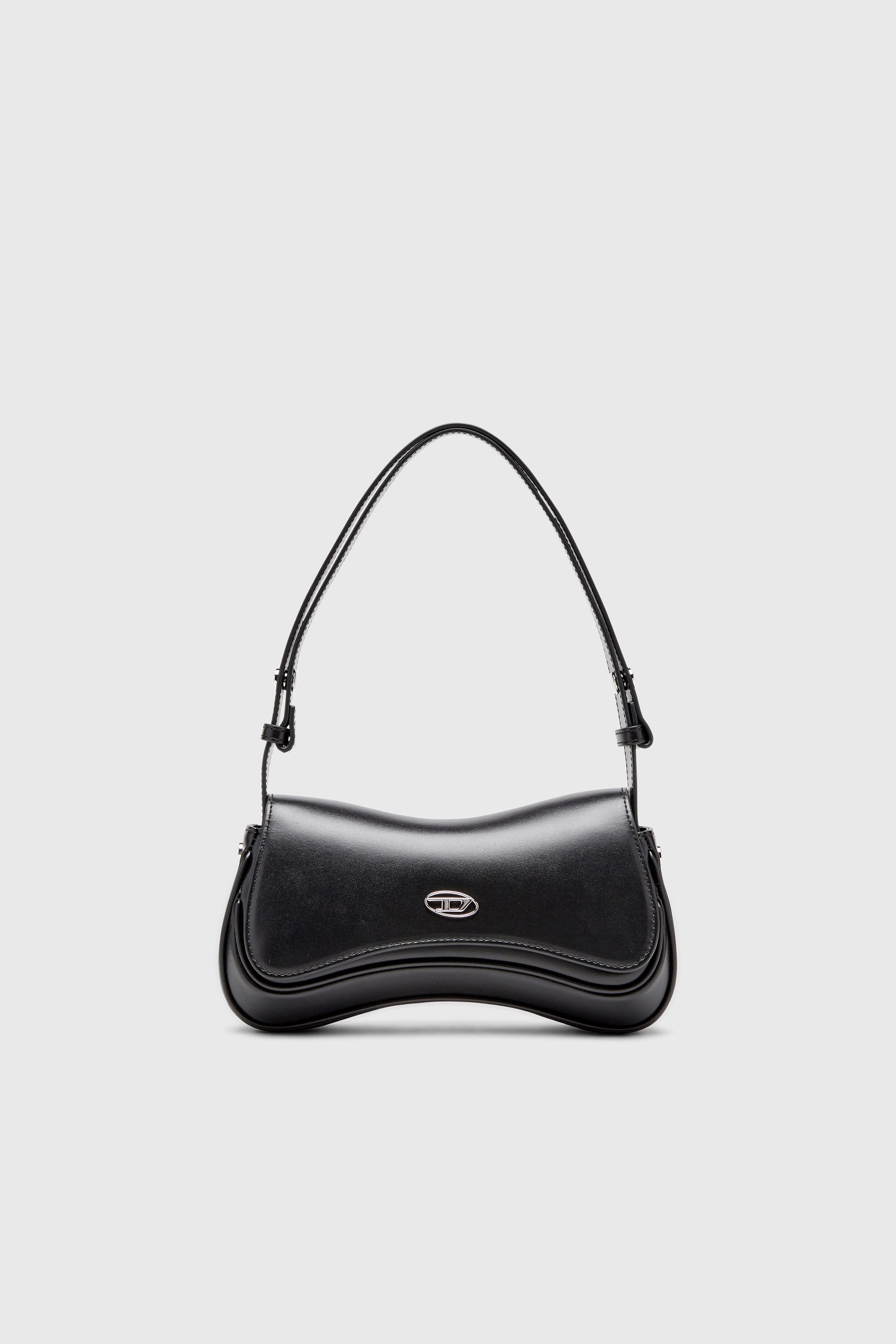 Women's Play-Semi gloss leather shoulder bag | Black | Diesel