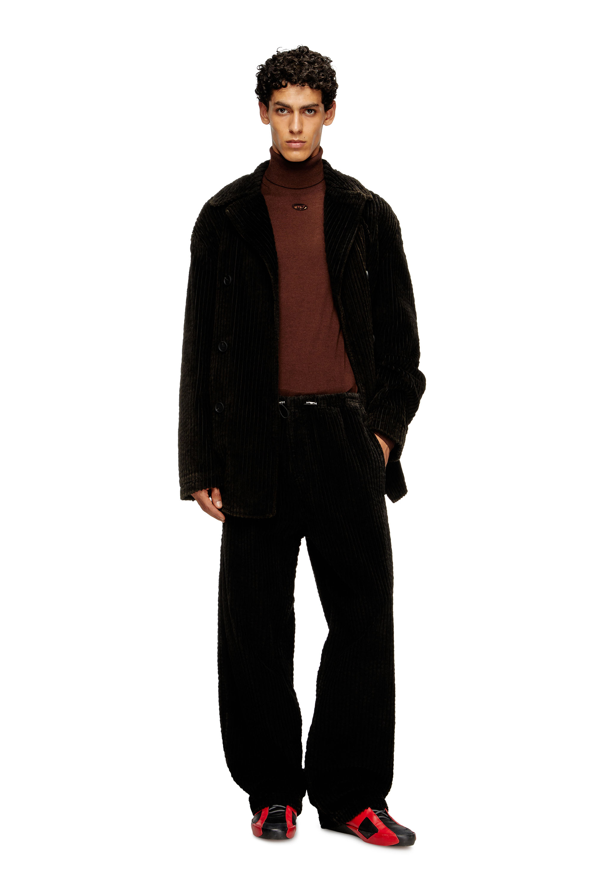 Diesel - P-MARTIAL, Male's Corduroy pants with drawstring in Brown - 2