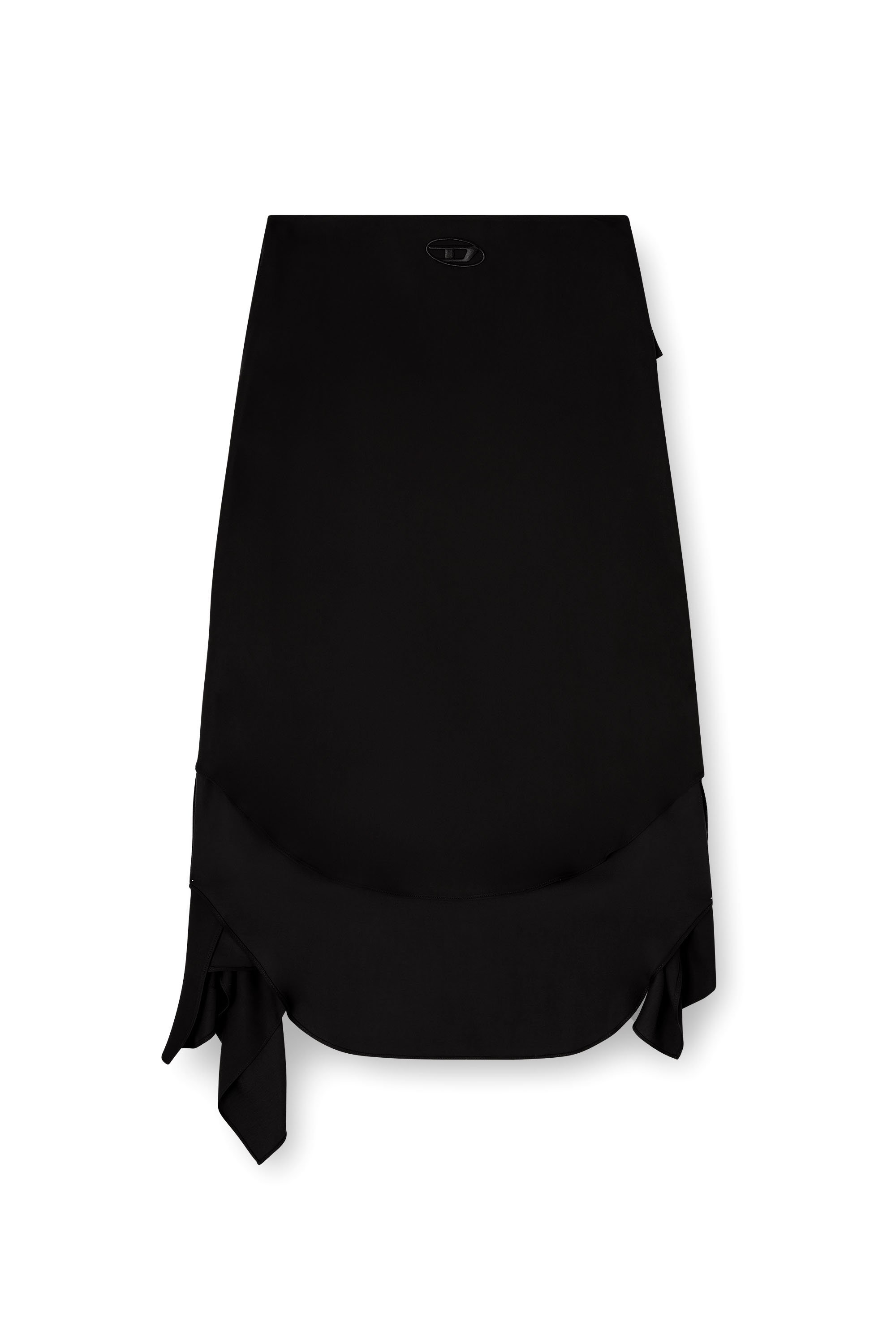 Diesel - O-TALI, Female's Skirt in fluid cupro with front knot in Black - 3