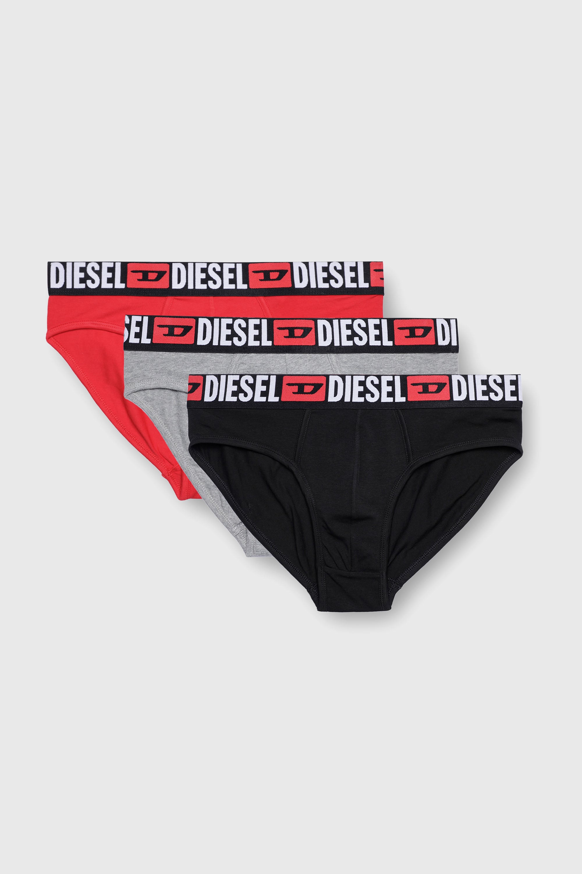 Diesel - UMBR-ANDRETHREEPACK, Male's Three-pack of solid-colour briefs in Black/Grey - 1