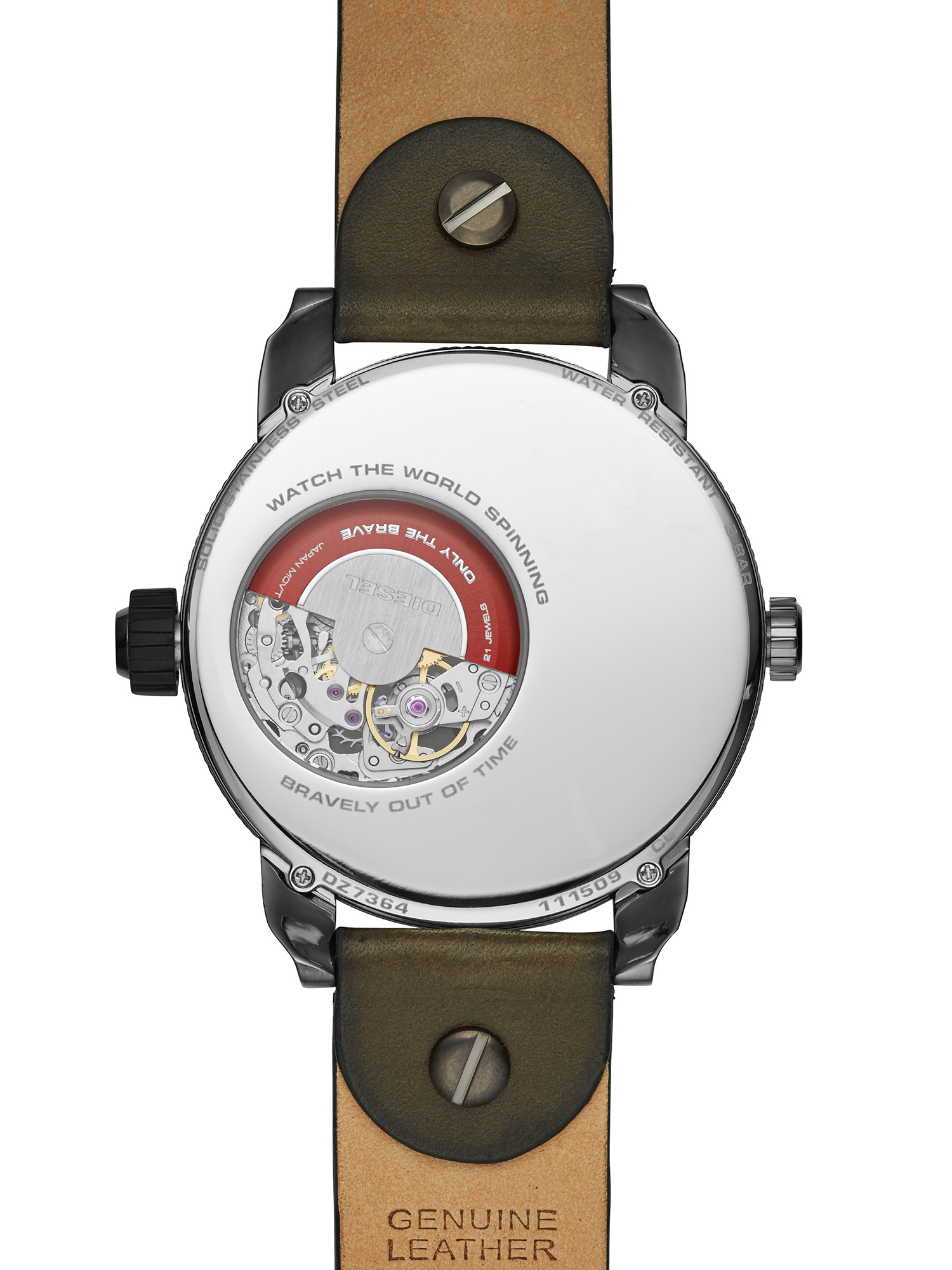 Diesel - DZ7364, Man's Olive watch with gunmetal dial, 51 mm in Dark Brown - 3