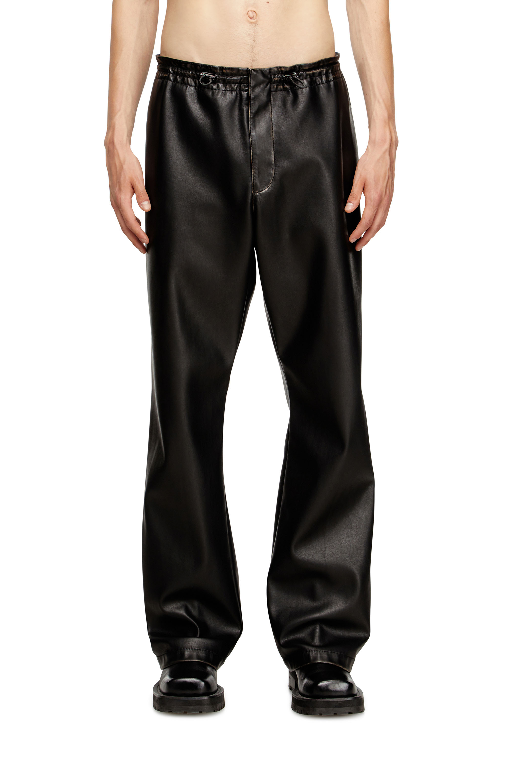 Diesel - P-RIVERS, Pantalon en tissu technique traité Homme in Noir - 1