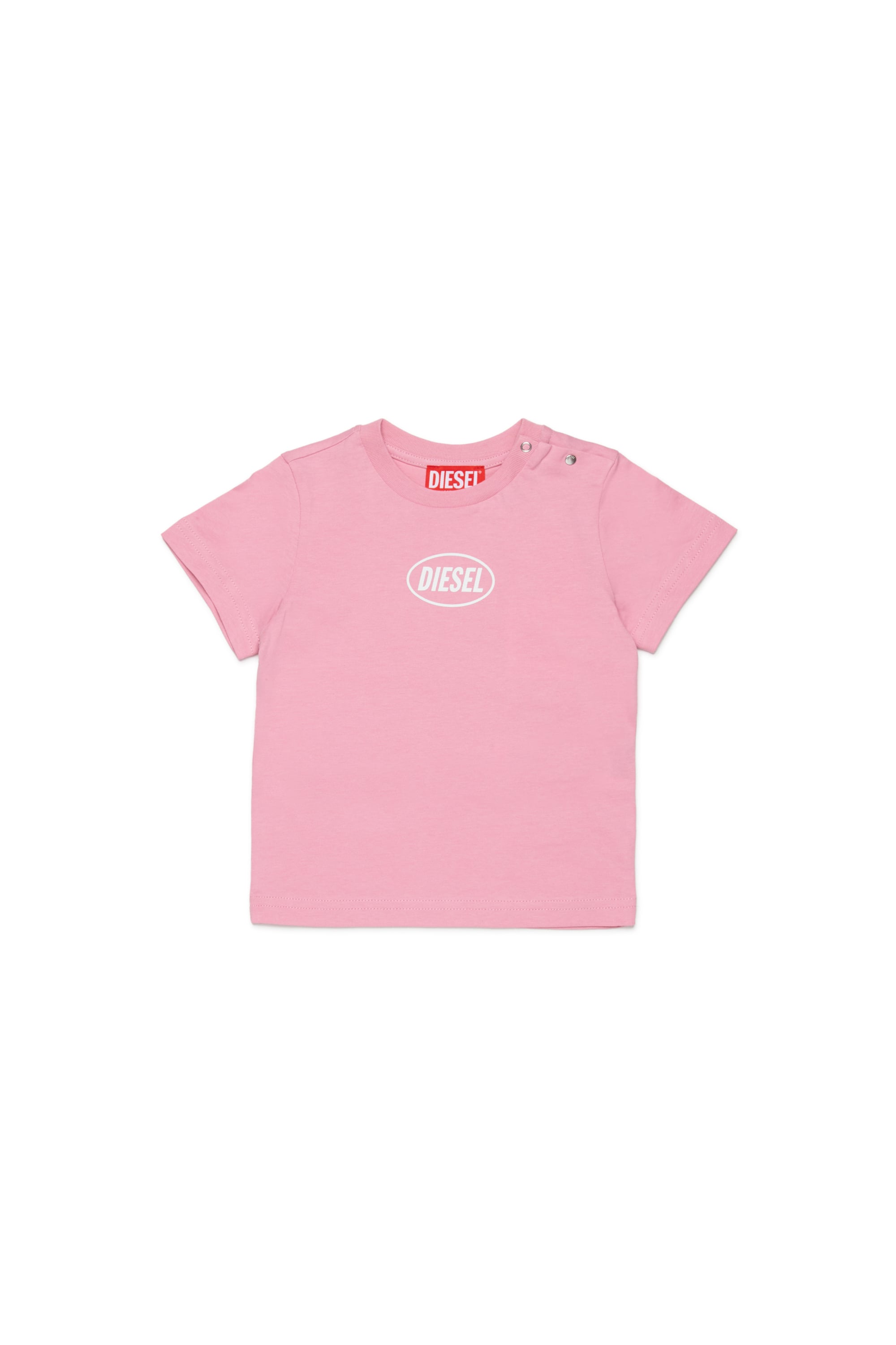 Diesel - TOLPYB, Unisex's Cotton T-shirt with logo in Pink - 1