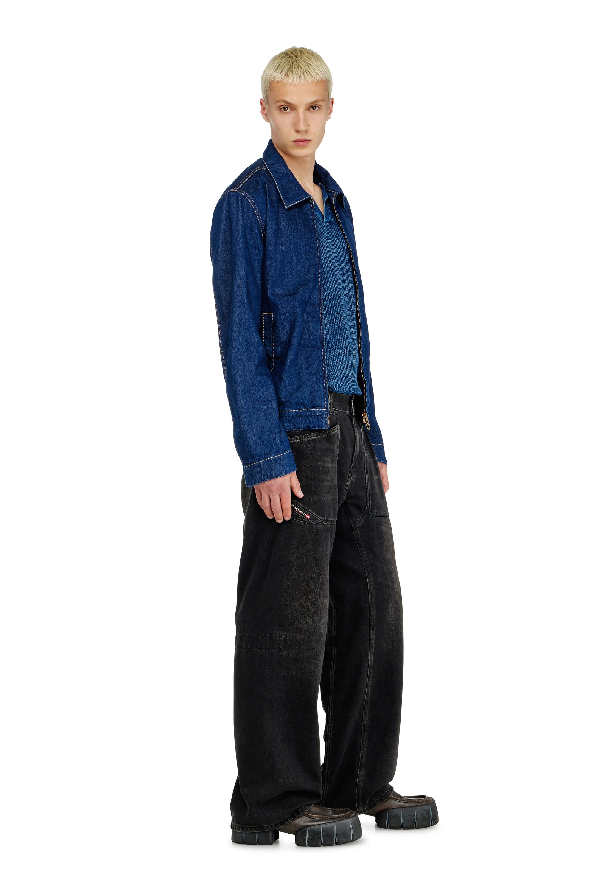Diesel - Man's Relaxed Jeans D-Zeta 09J96, Black/Dark grey - 2