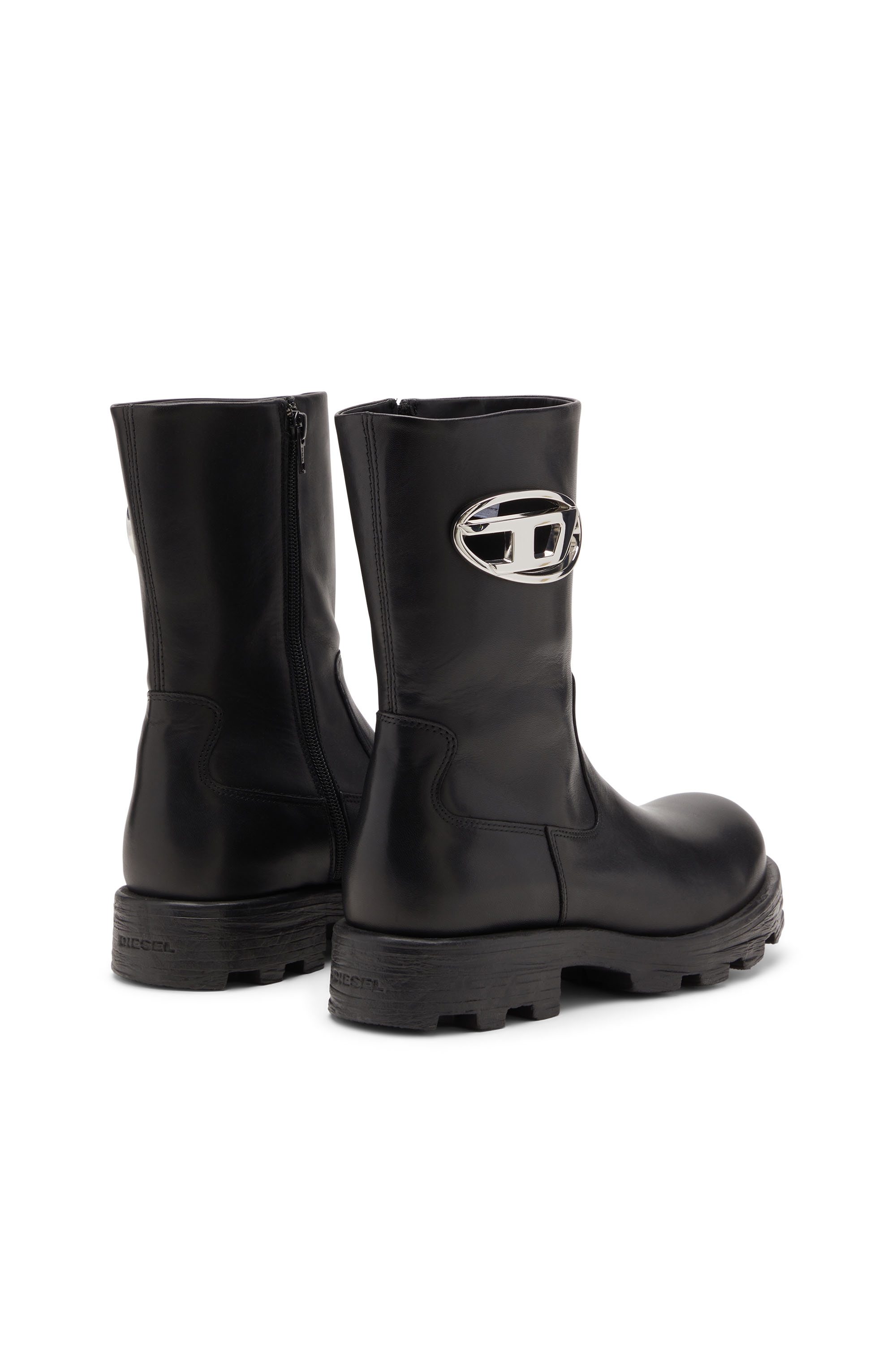 Diesel - D-HAMMER BKR D W, Female's D-Hammer-Biker boots in shiny leather in Black - 3
