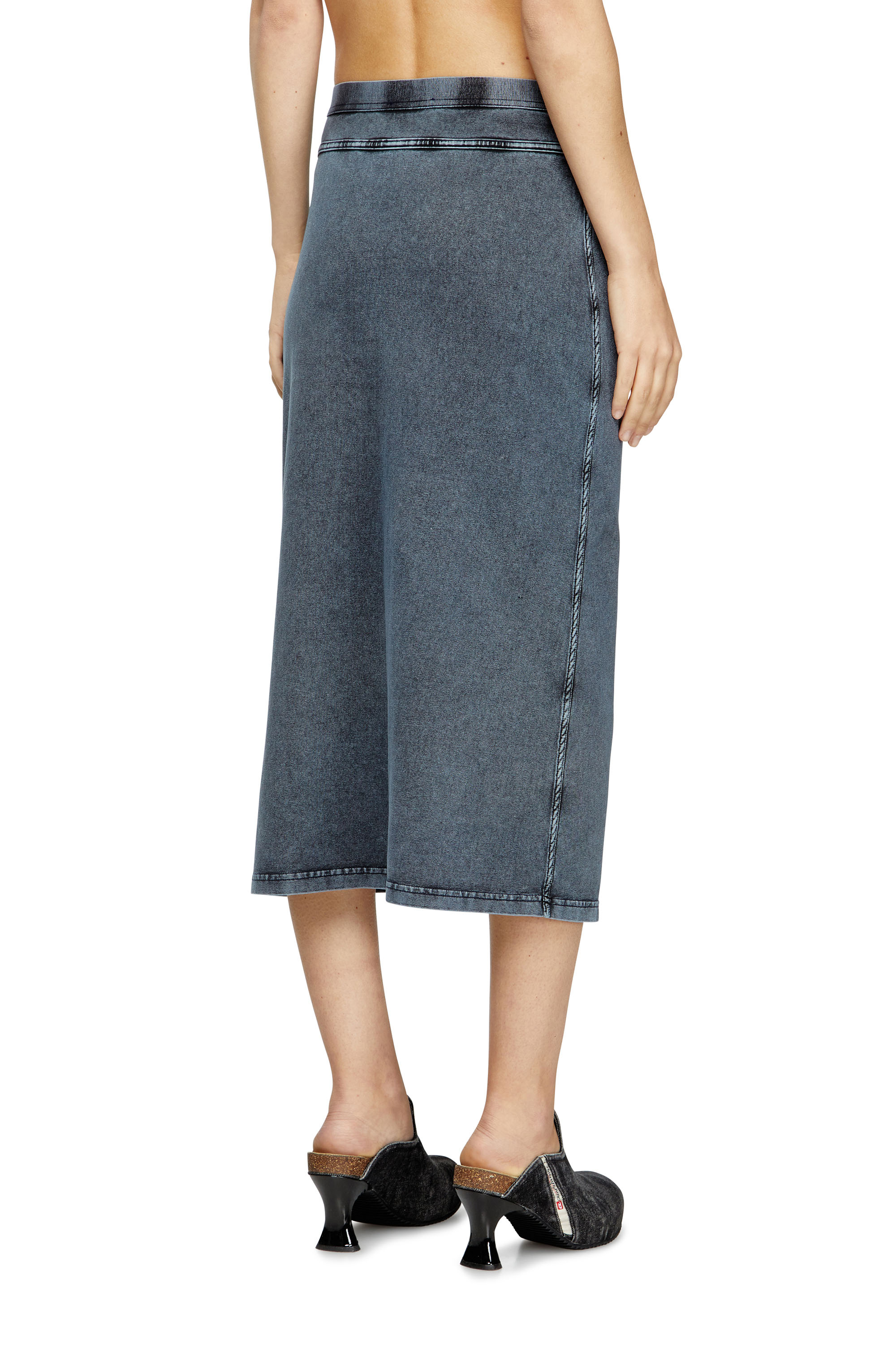 O-ALLINE, Dark Blue Diesel - O-ALLINE, Female's Midi skirt in denim-look jersey in Dark Blue - 4