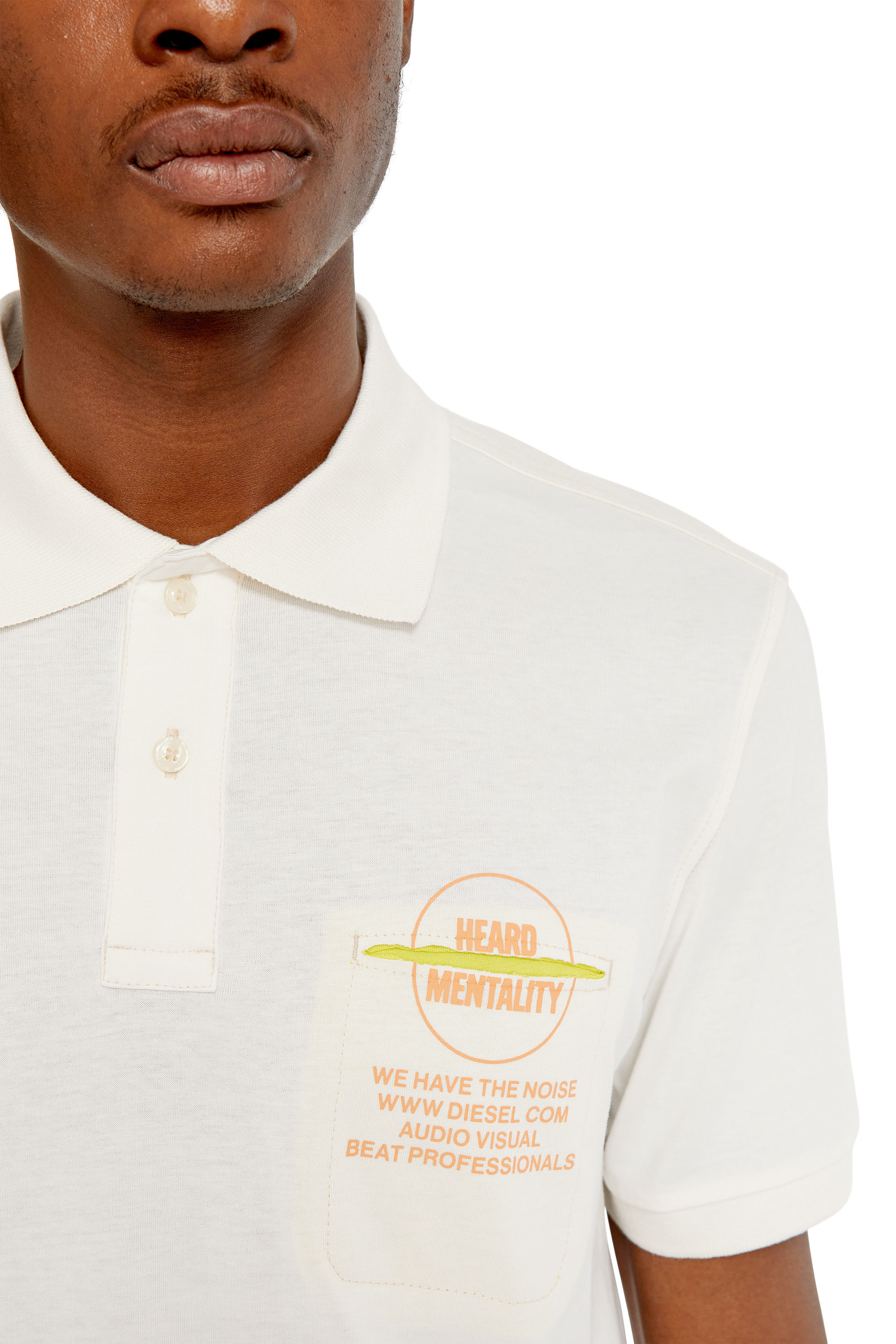 Diesel - T-SPOUCH, Camisa polo con detalle en contraste Hombre in Blanco - 5
