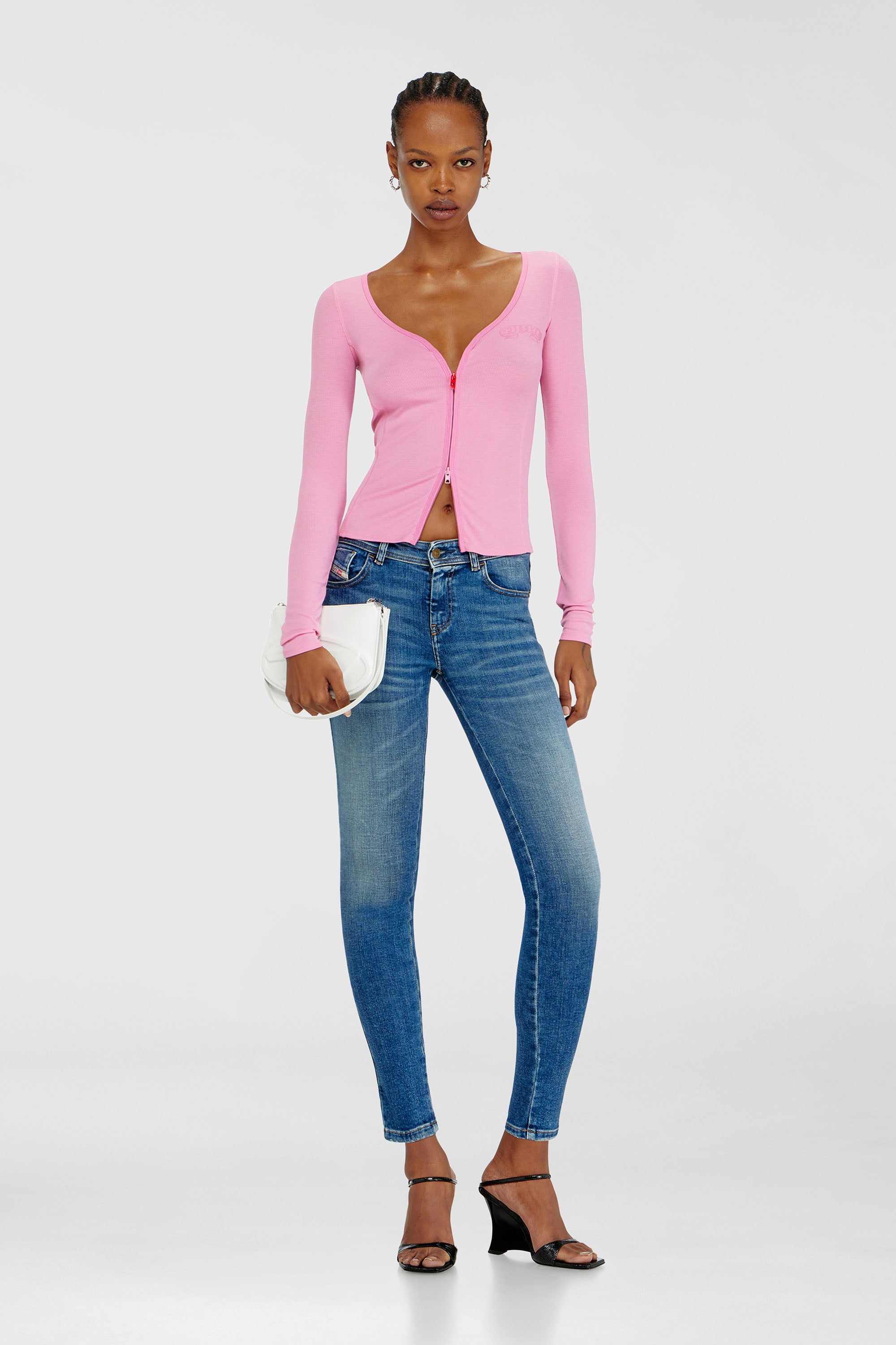 Diesel - Female's Skinny Jeans 2017 Slandy 09P71, Medium Blue - 2