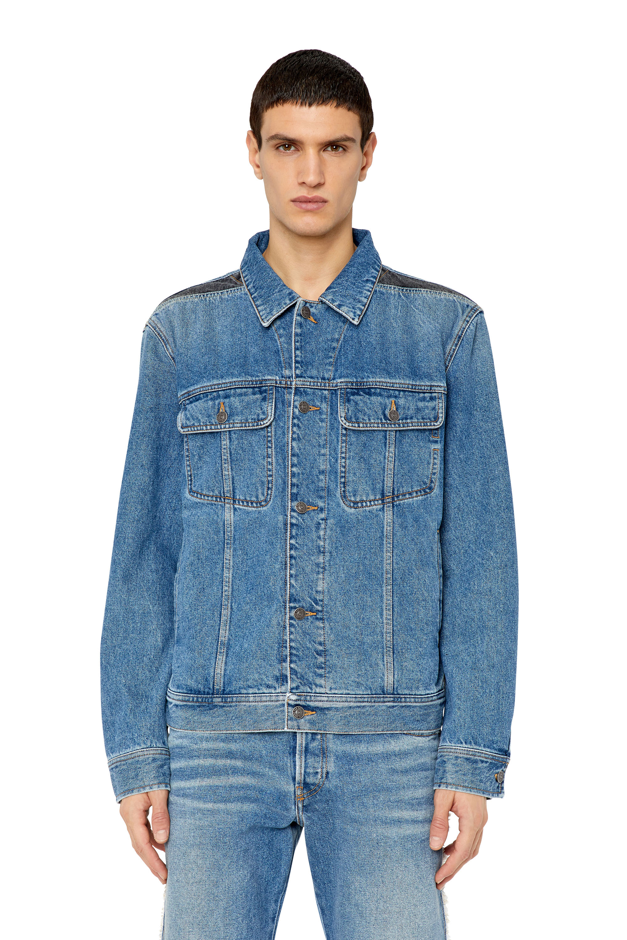 D-BARCY-RS Man: Regular-fit trucker jacket with inserts | Diesel