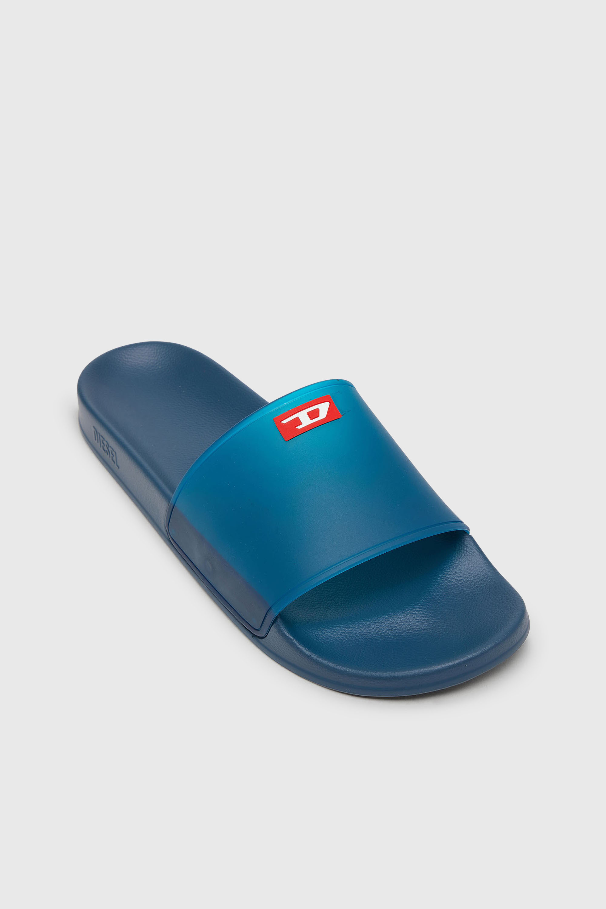 Diesel - SA-SWIM, Male's Sa-Swim - Rubber slides with transparent upper in Blue - 6