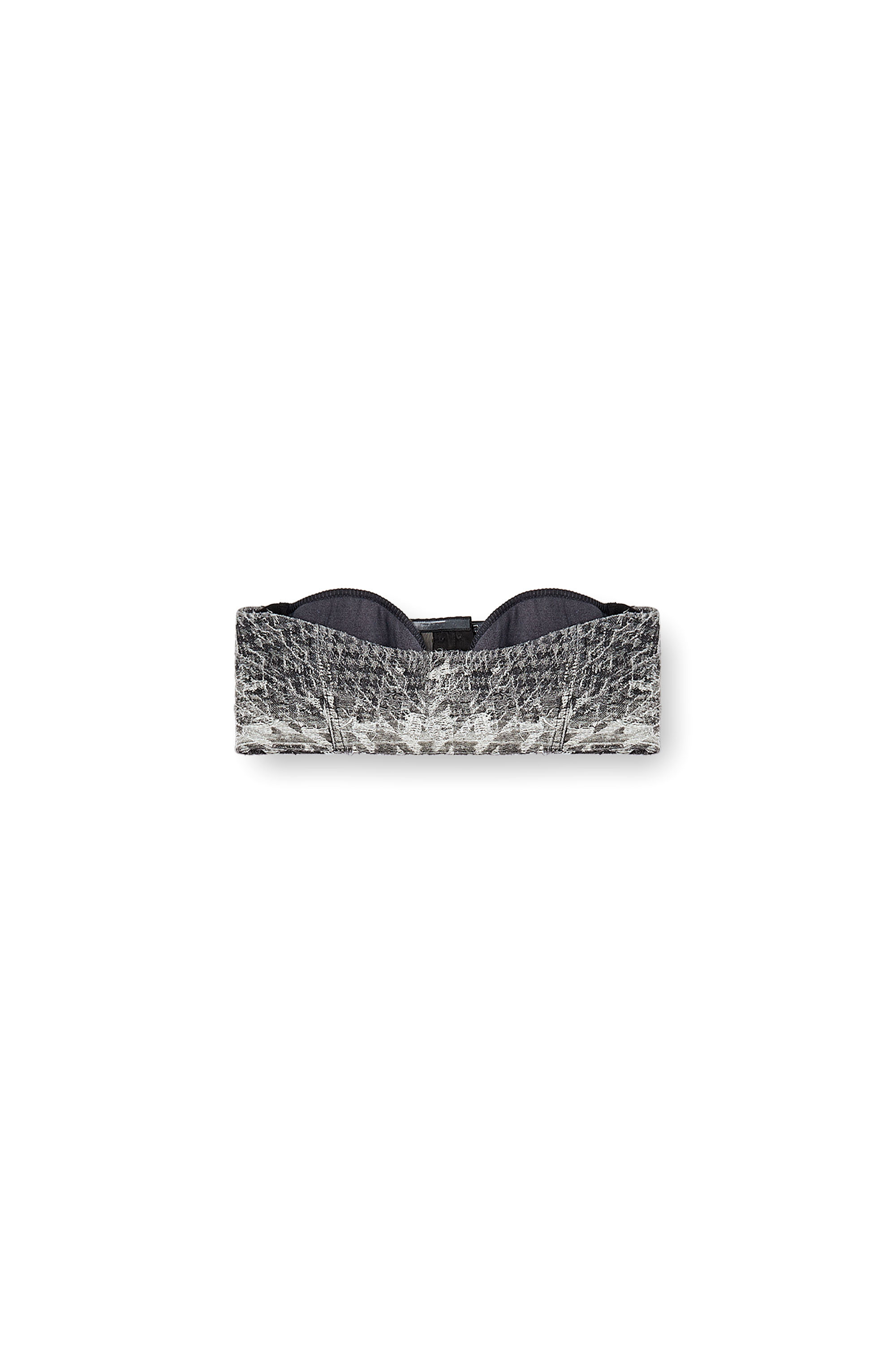 Diesel - DE-TOPPYS-FSH, Female's Bralette in Prince of Wales jacquard denim in Black/White - 2