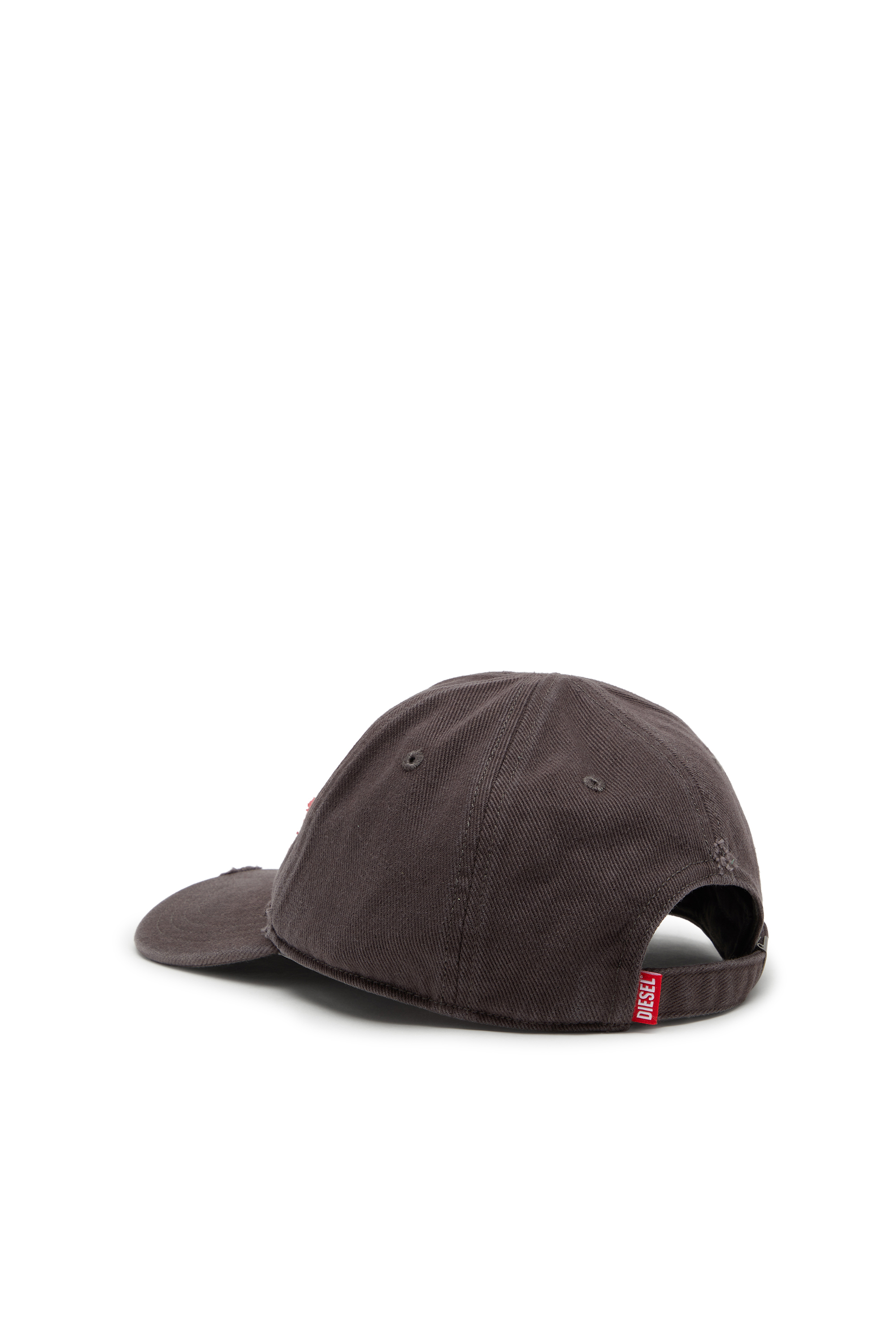 Diesel - C-URSIV, Gorra de b&eacute;isbol desgastada con parche bordado Hombre in Gris - 2