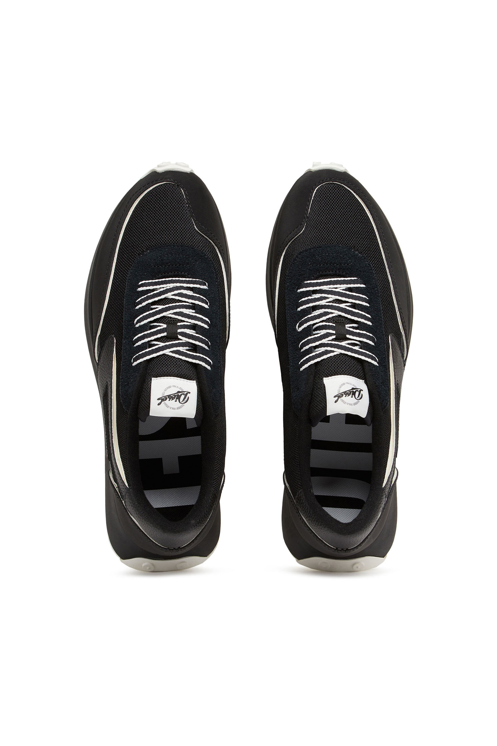 Diesel - S-RACER LC, Man's S-Racer Lc - Sneakers in mesh, suede and leather in Black - 4