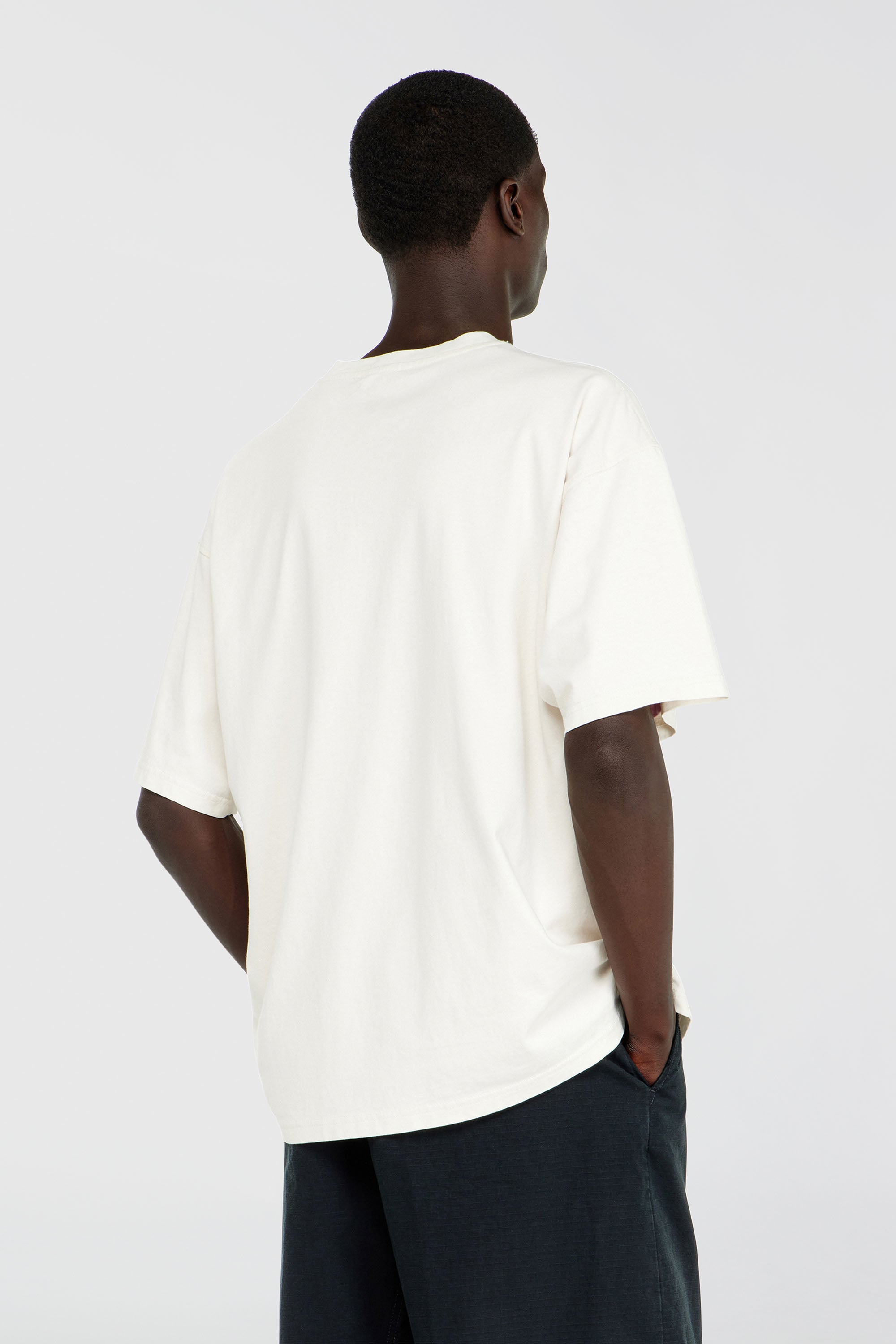 Men's T-shirt with distressed flocked logo | White | Diesel CA