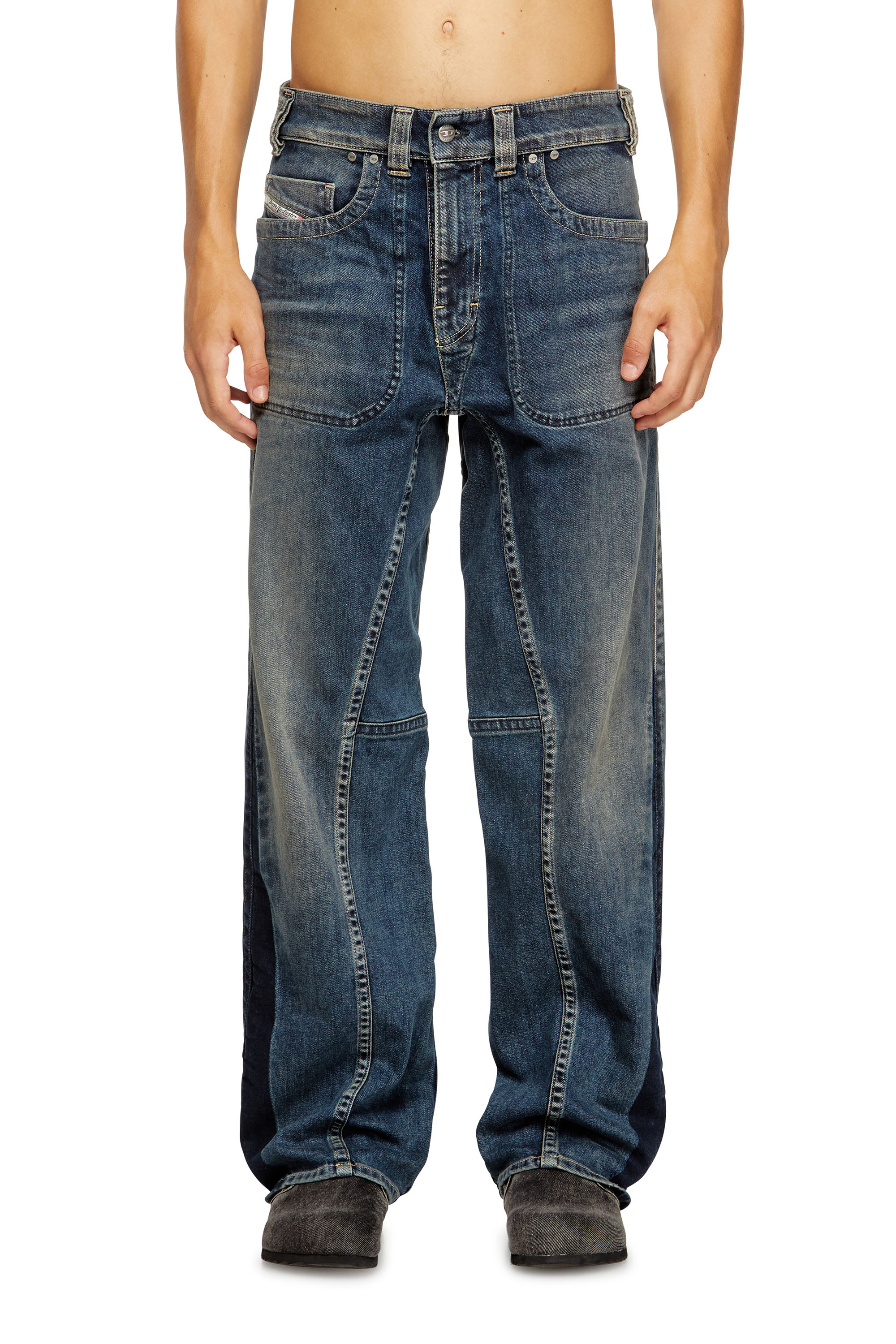 Diesel - Relaxed Jeans 2001 D-Macro 09J06 Homme, Bleu moyen - Image 1