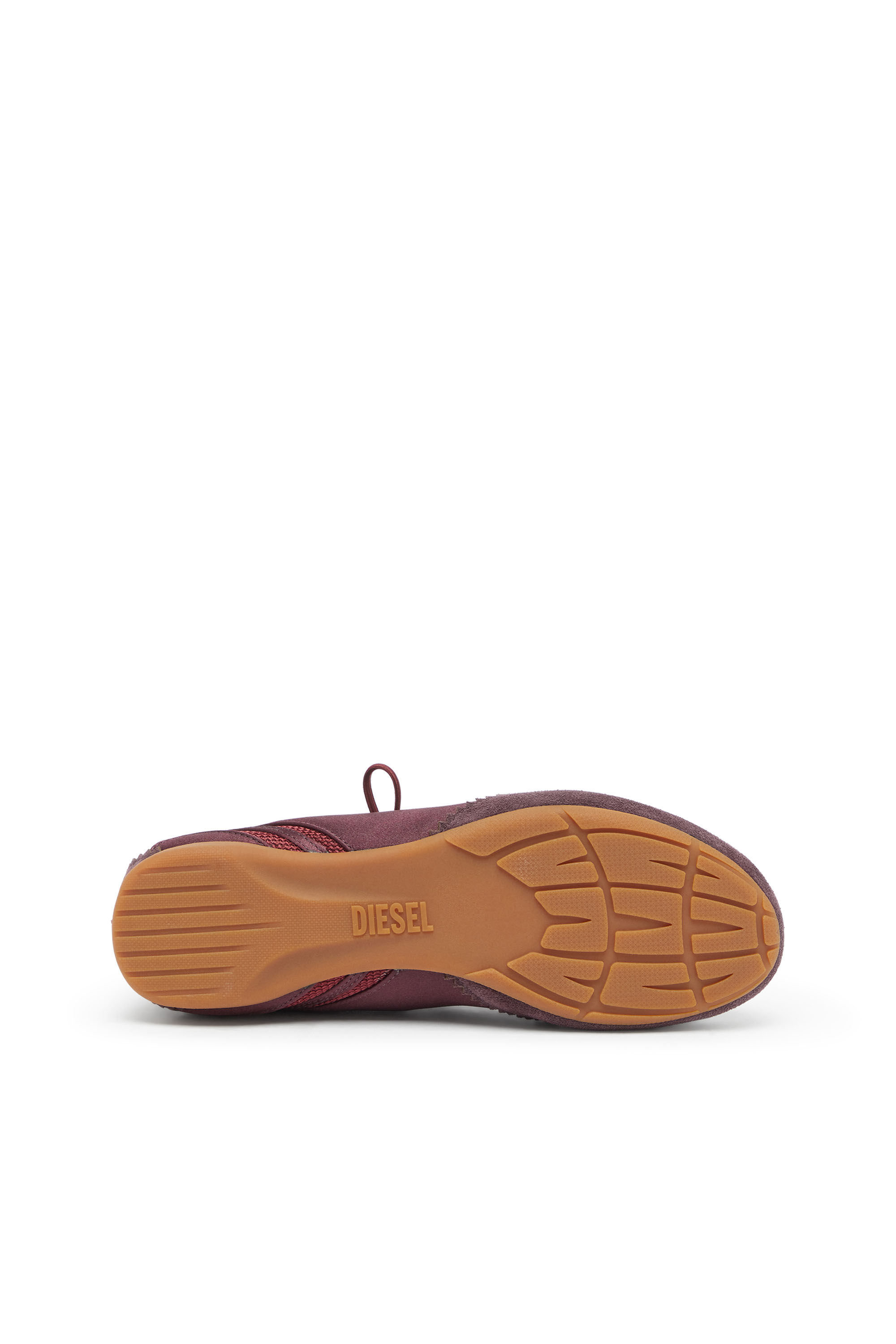 Diesel - D-MILE BALLERINA LACE UP II W, D-Mile - Bailarinas con cordones en piel y malla Mujer in Rojo - 4