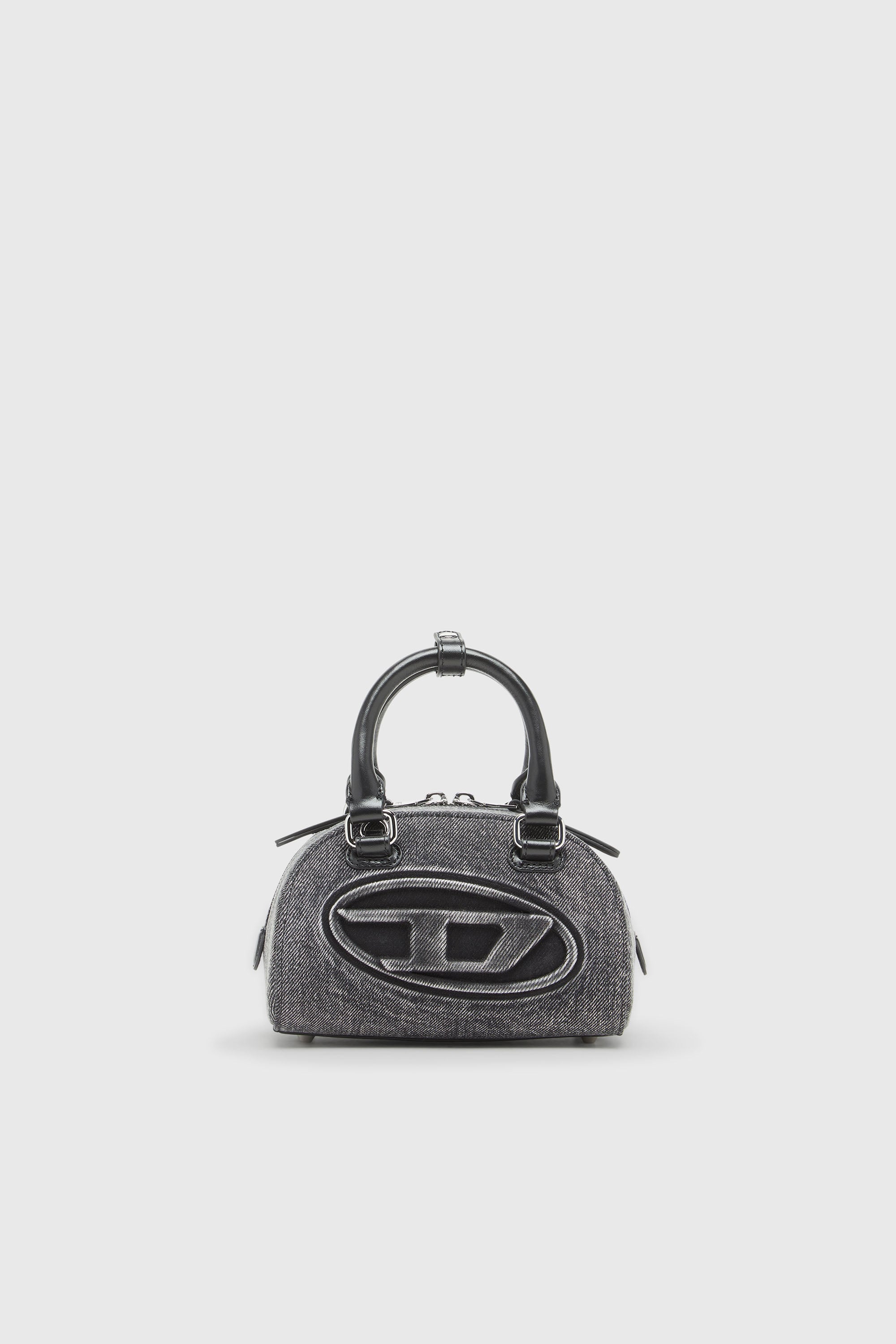 Diesel - 1DR DOME CROSSBODY, Woman's 1DR Dome-Small bowling bag in washed denim in Grey - 1