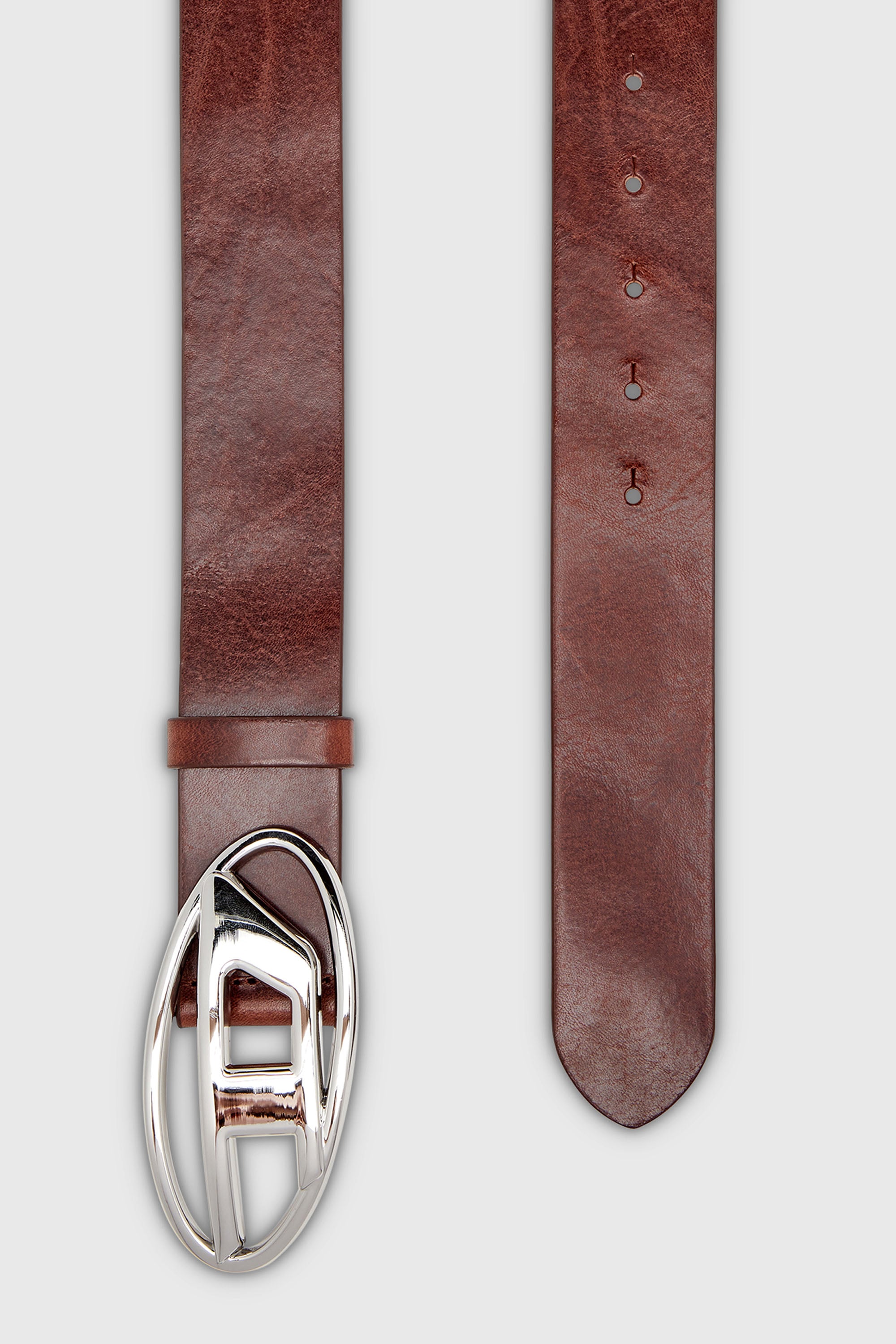 Diesel - B-1DR W, Ceinture 3.9 cm en cuir avec boucle &agrave; logo Oval D Femme in Marron - 2
