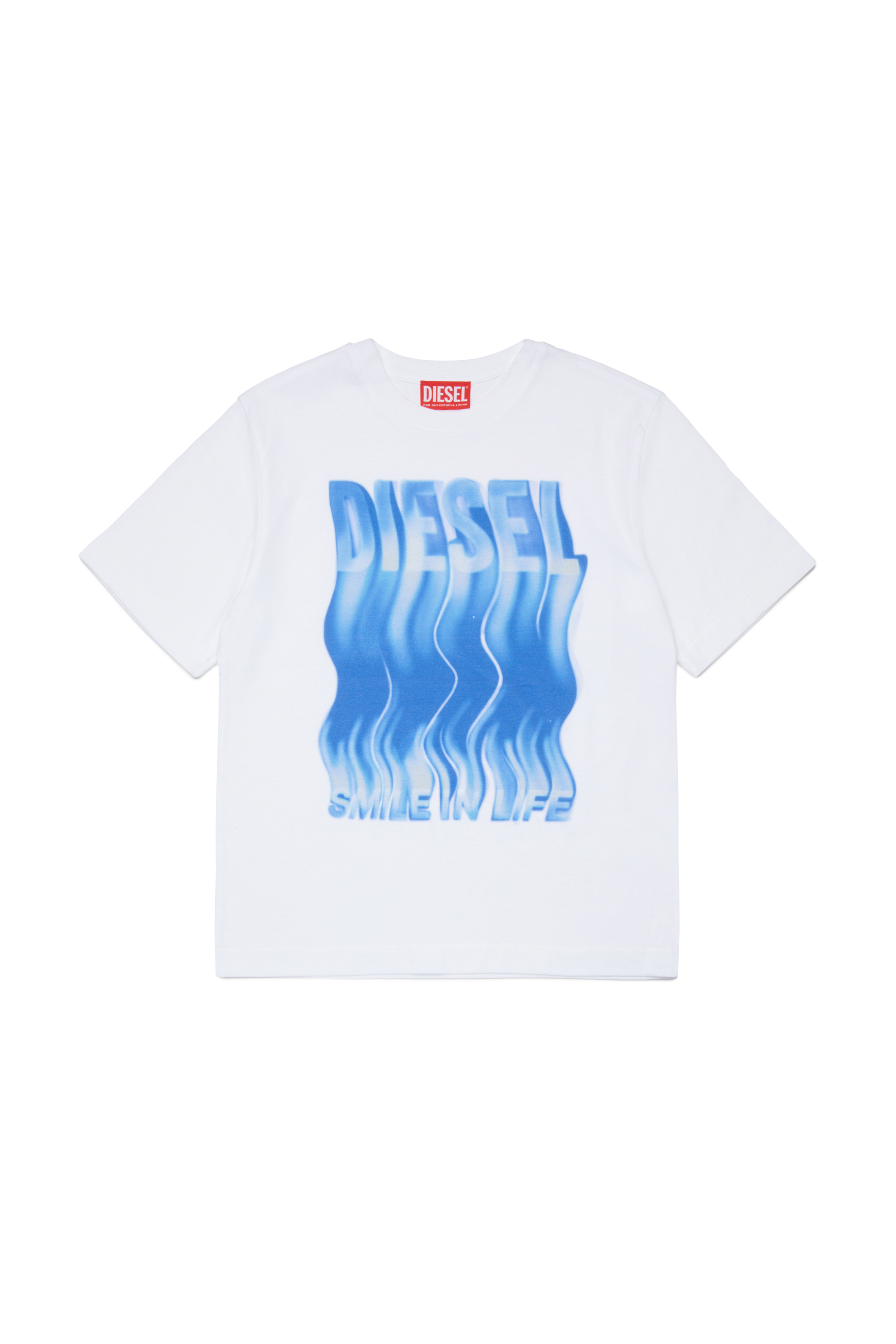 Diesel - TWIGGLY OVER, Man's Cotton T-shirt with wave-effect print in White - 1