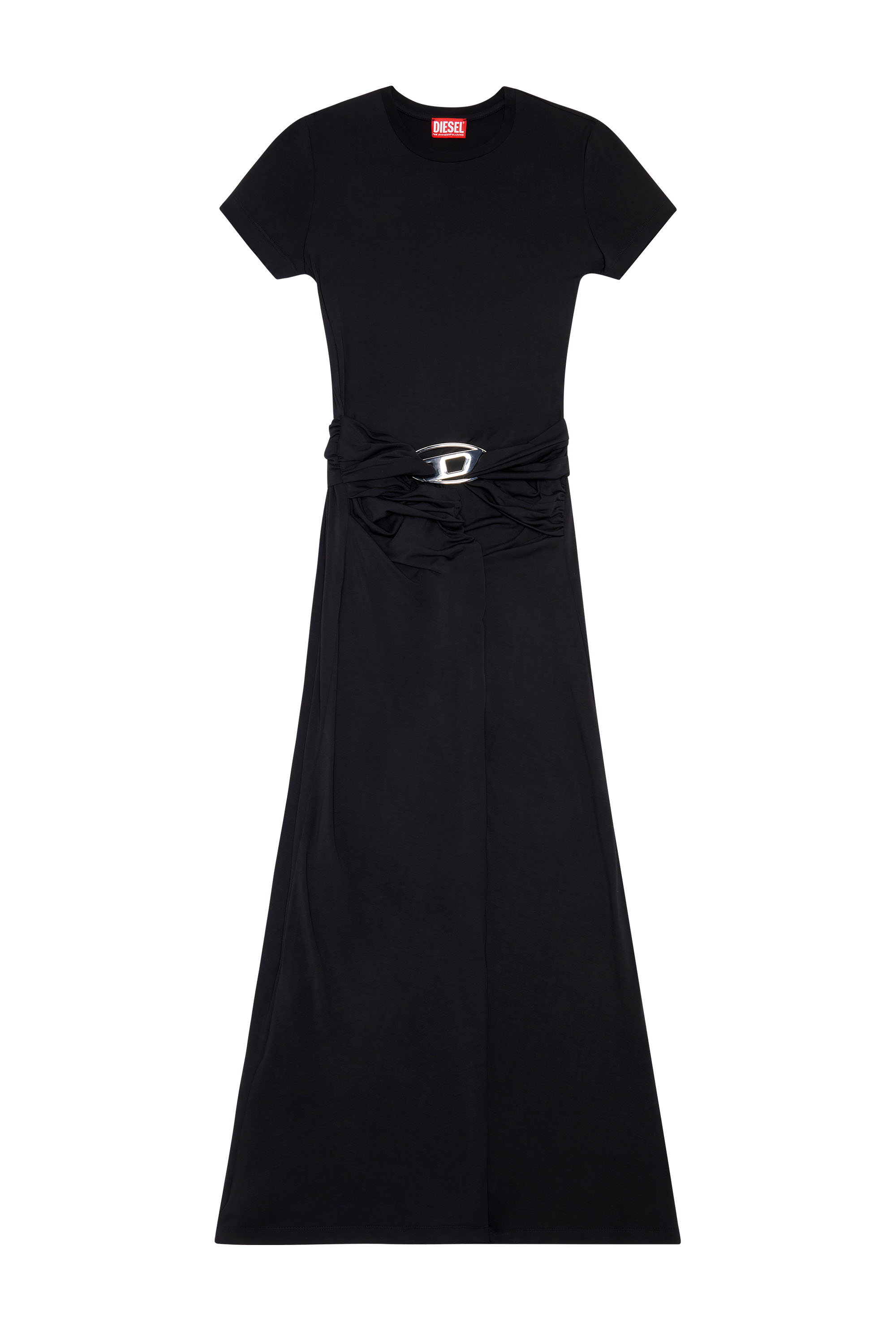 Diesel - D-ROWY, Woman's T-shirt dress in stretch modal in Black - 2