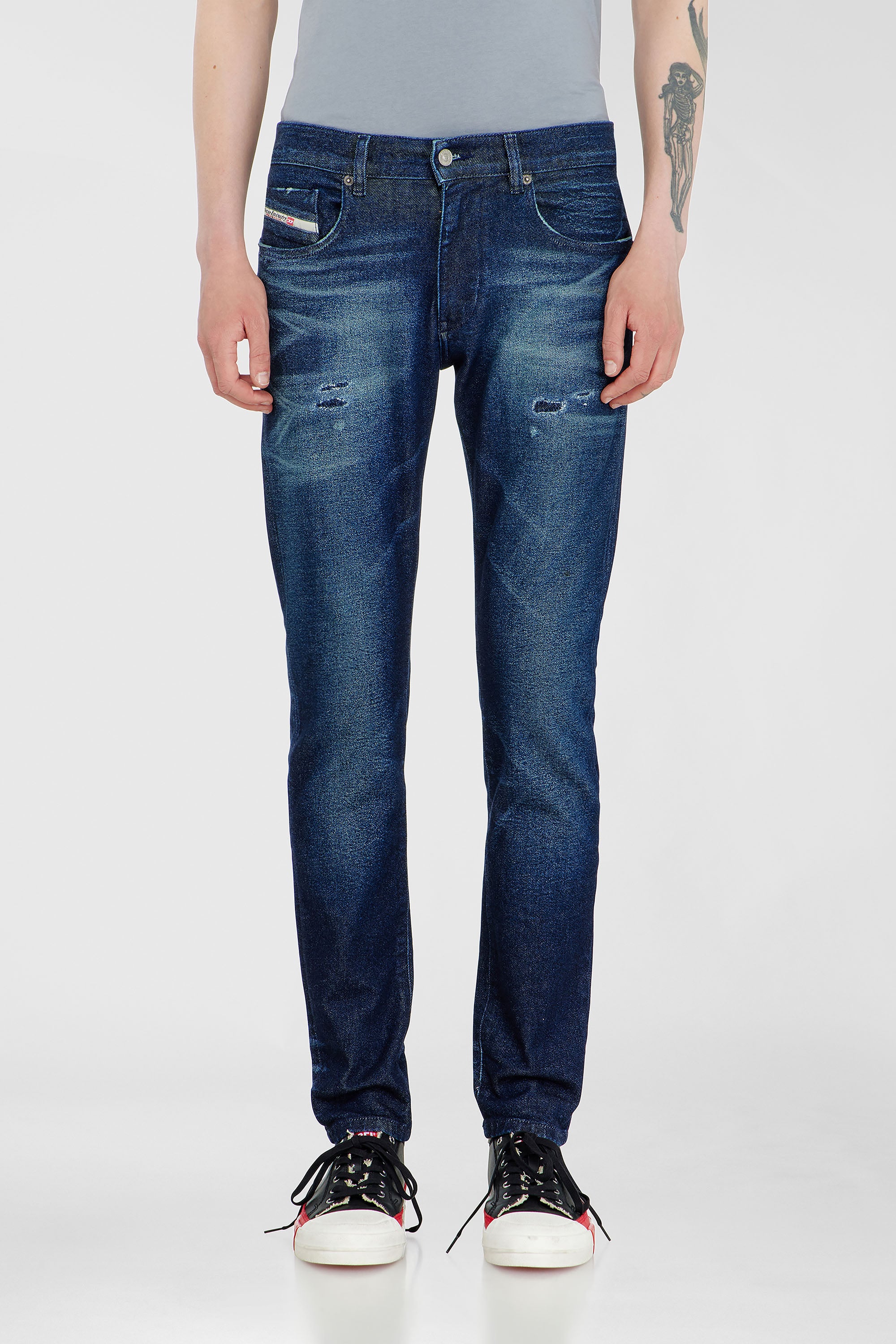 Diesel - Man's Slim Jeans 2019 D-Strukt 0KBBU, Dark Blue - 4