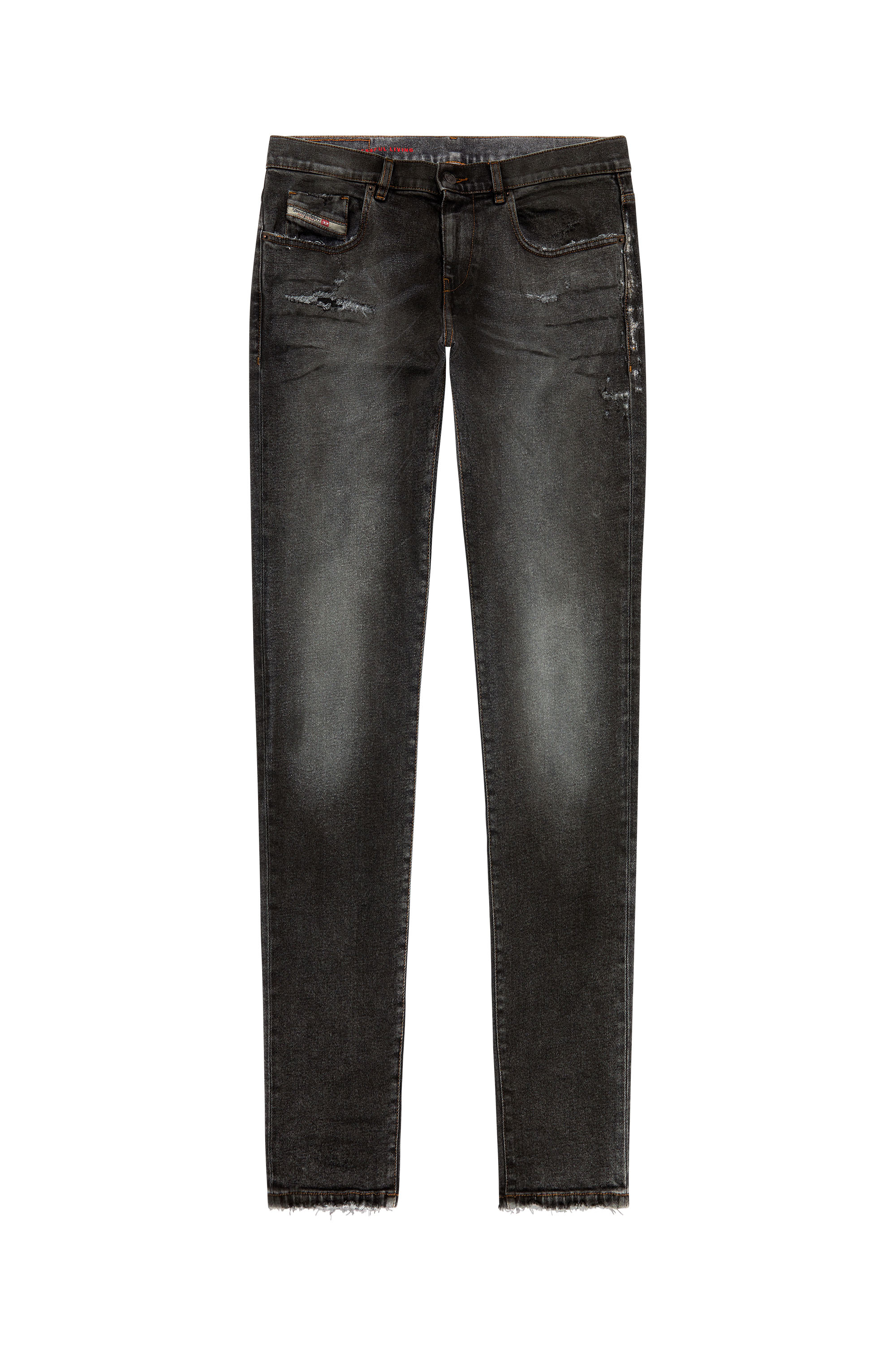 Diesel - Man's Slim Jeans 2019 D-Strukt E9D78, Black/Dark grey - 5