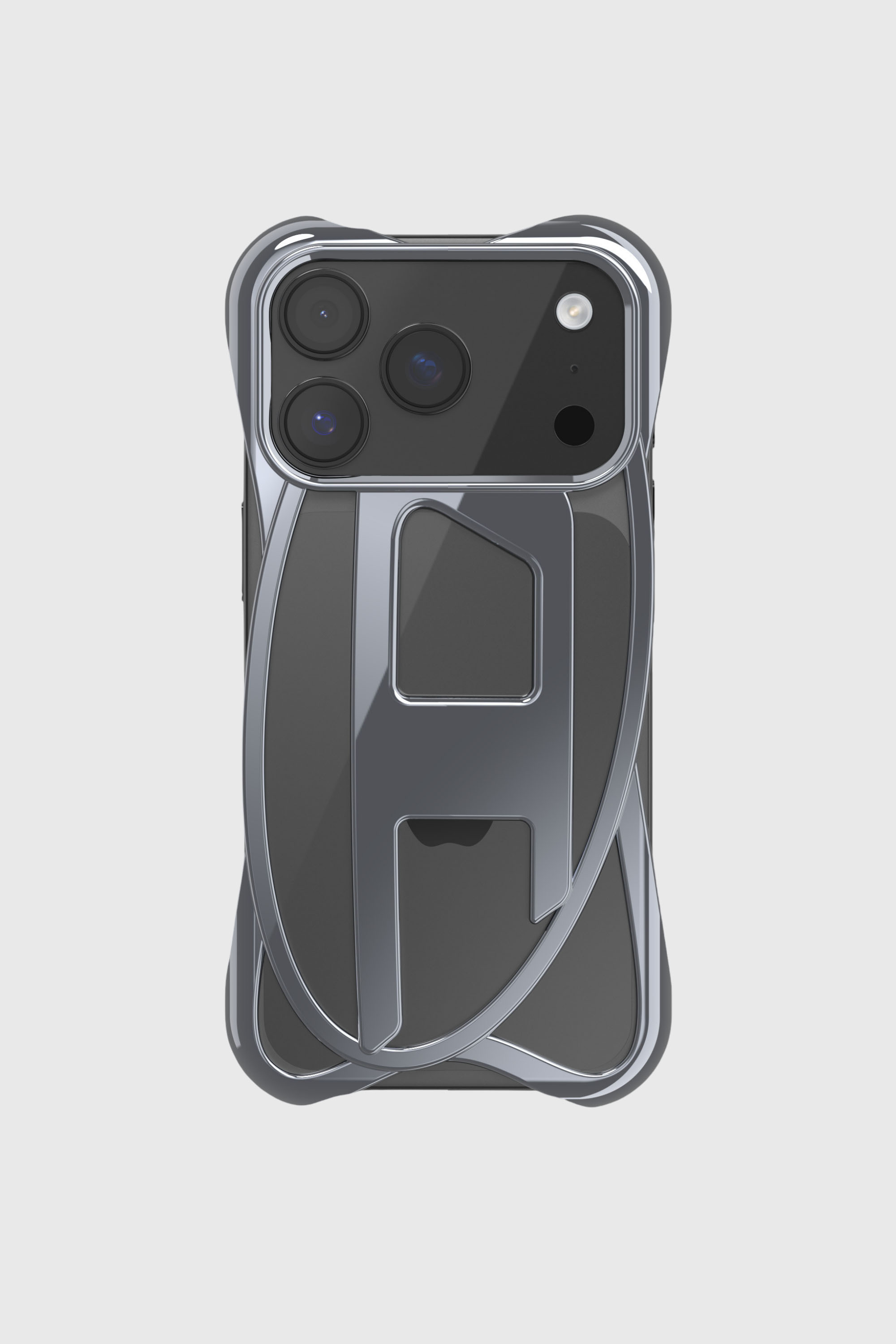 Women's Caged D glossy case for iPhone 17 Pro | Grey | Diesel