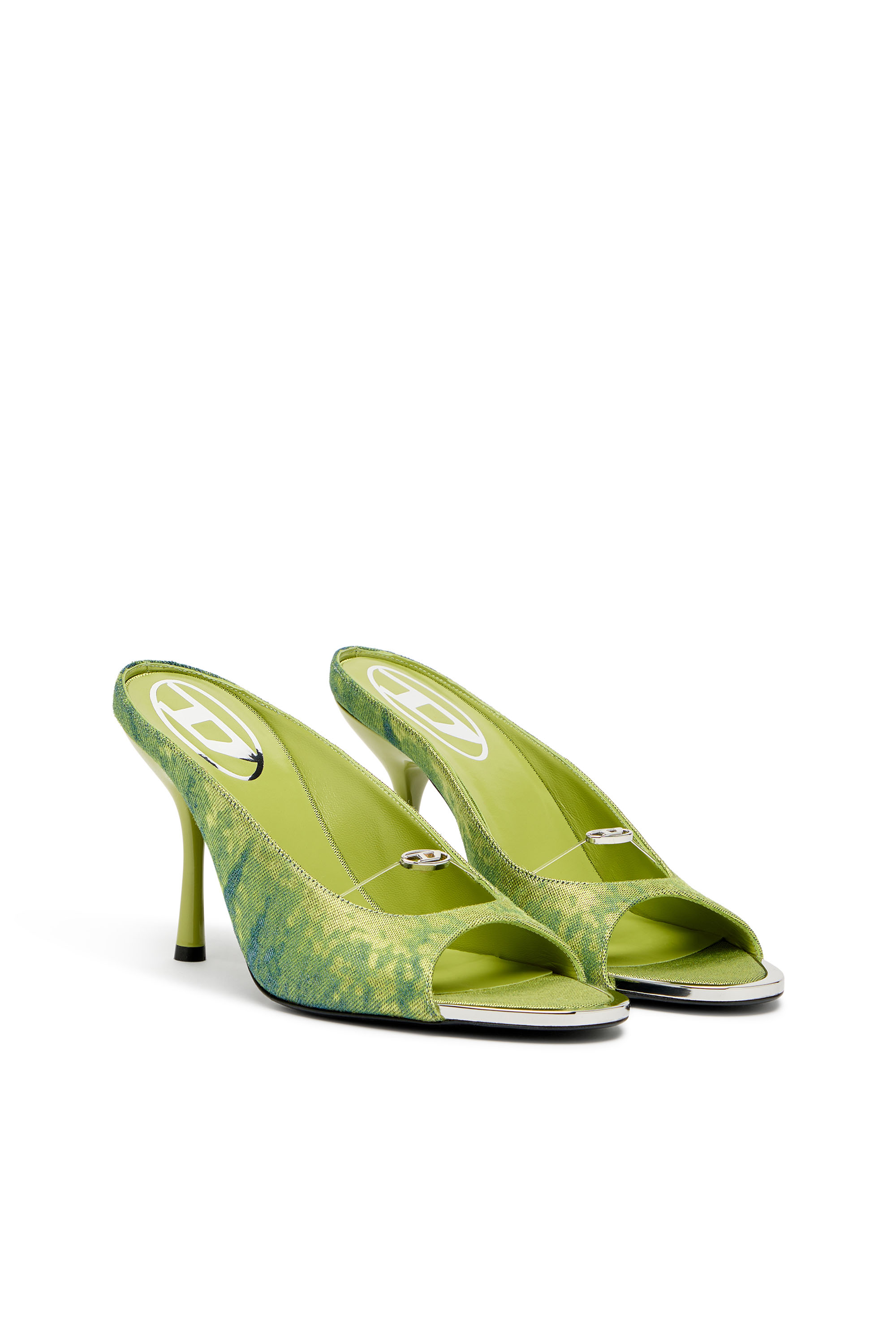 Diesel - D-DIAM'S SA 90, Woman's D-Diam's-High denim mule with floating Oval D in Green - 2