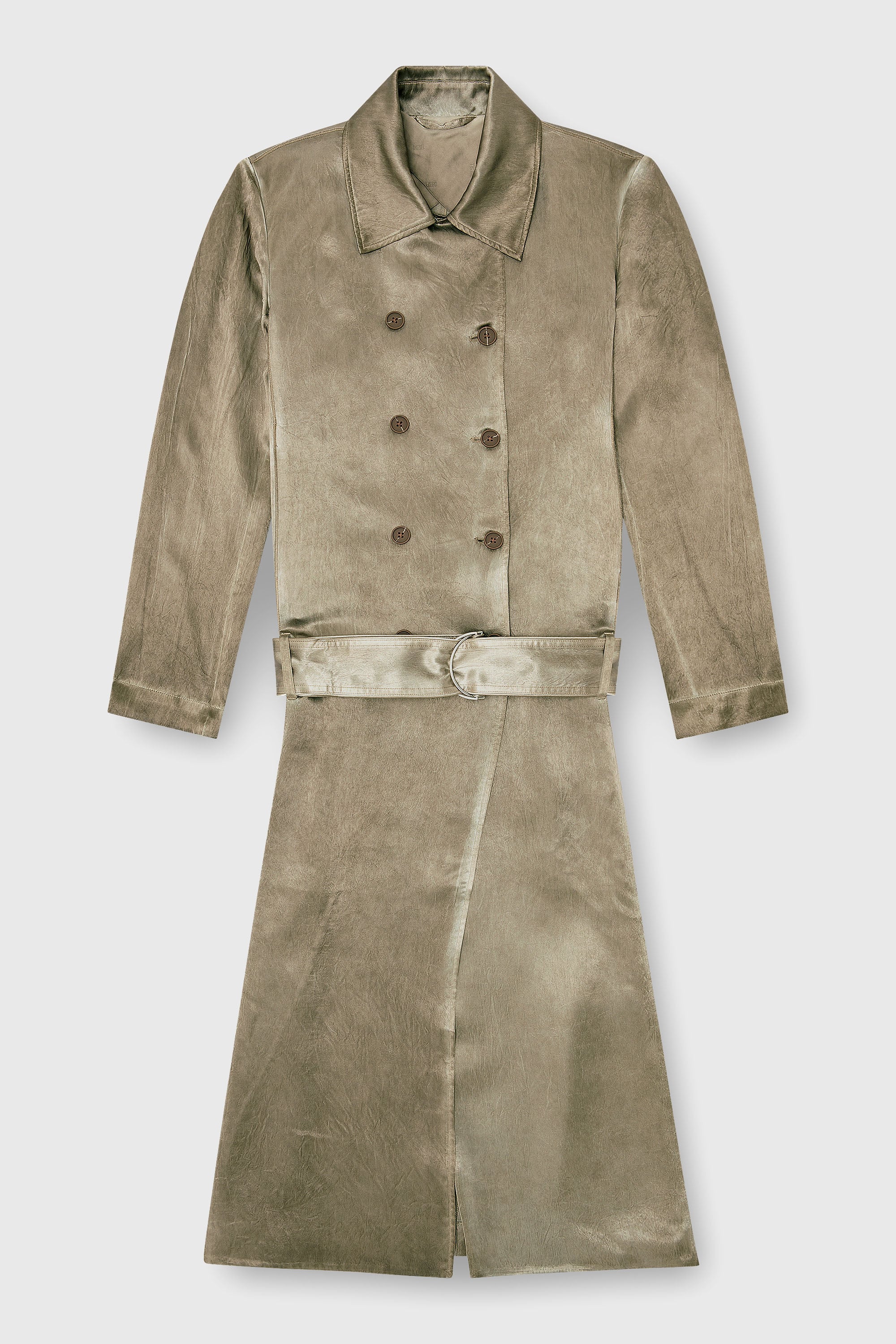 Diesel - G-LADES, Gabardina de sat&eacute;n arrugado Mujer in Marr&oacute;n - 2
