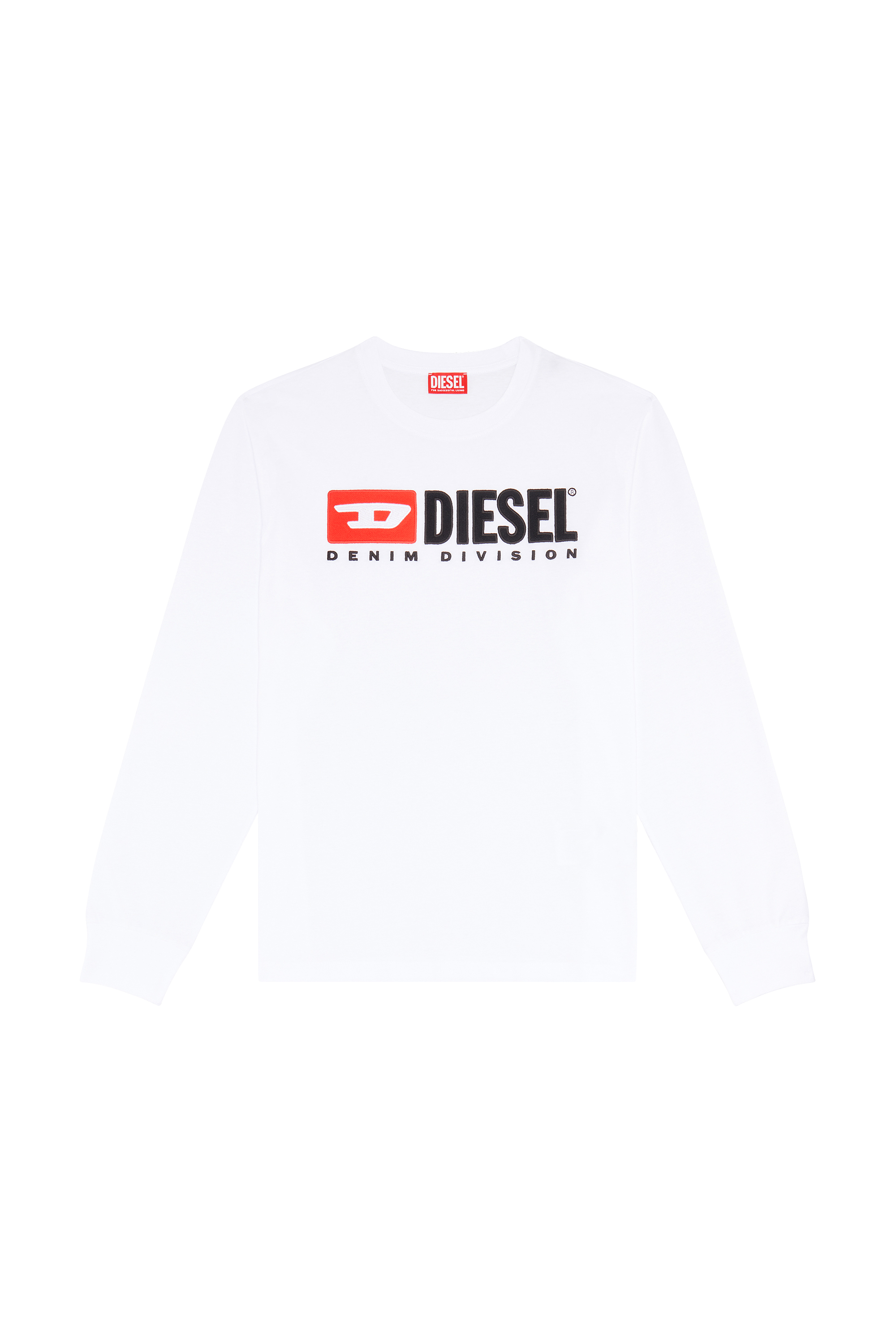関税込【DIESEL】Just N45 long sleeve T-shirt★White★ロゴ Men's Long-sleeve T-shirt with flocked prints | White | Diesel