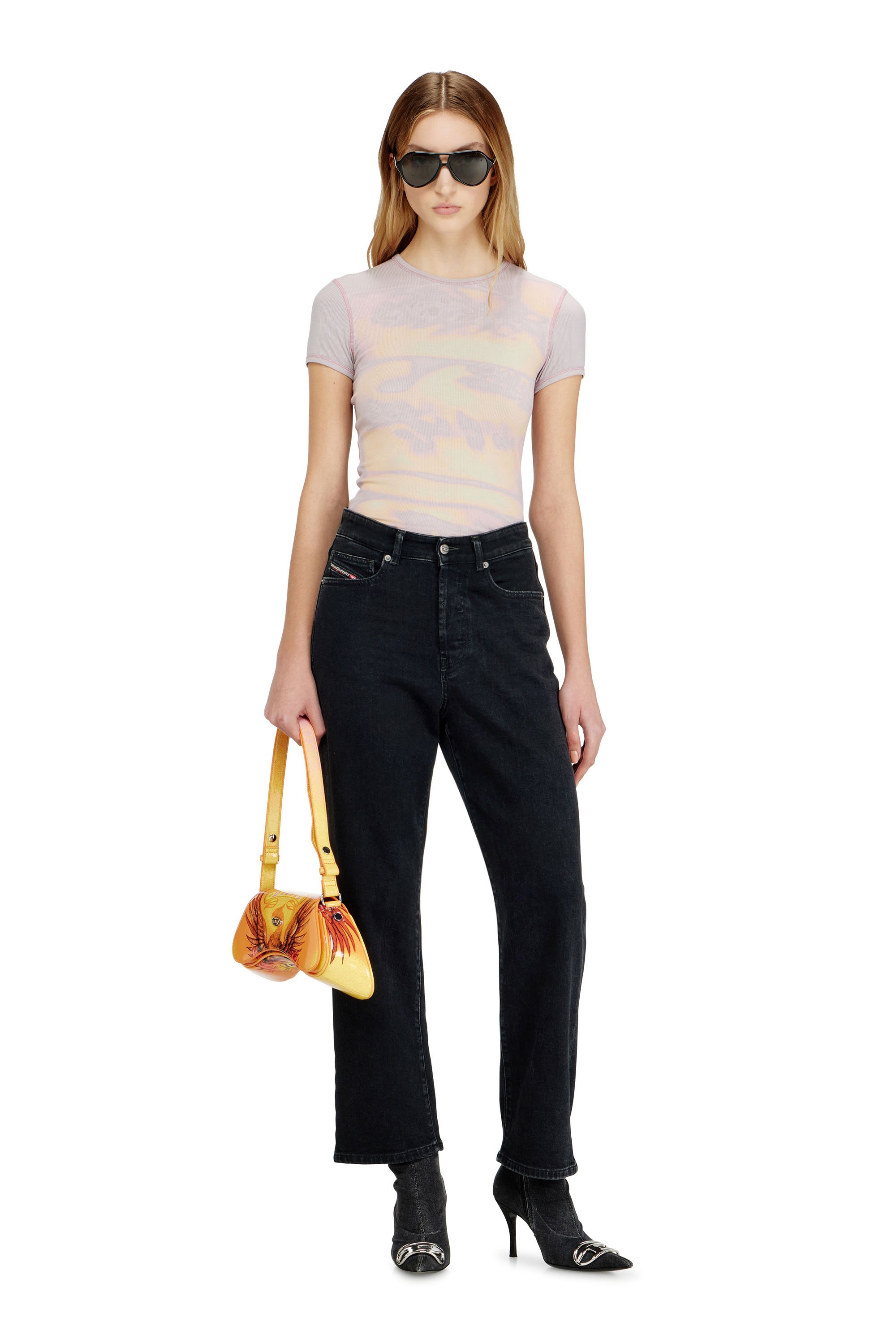 Diesel - T-ELE-LONG-AA1, Haut slim en jersey avec imprim&eacute; graphique Femme in ToBeDefined - 2