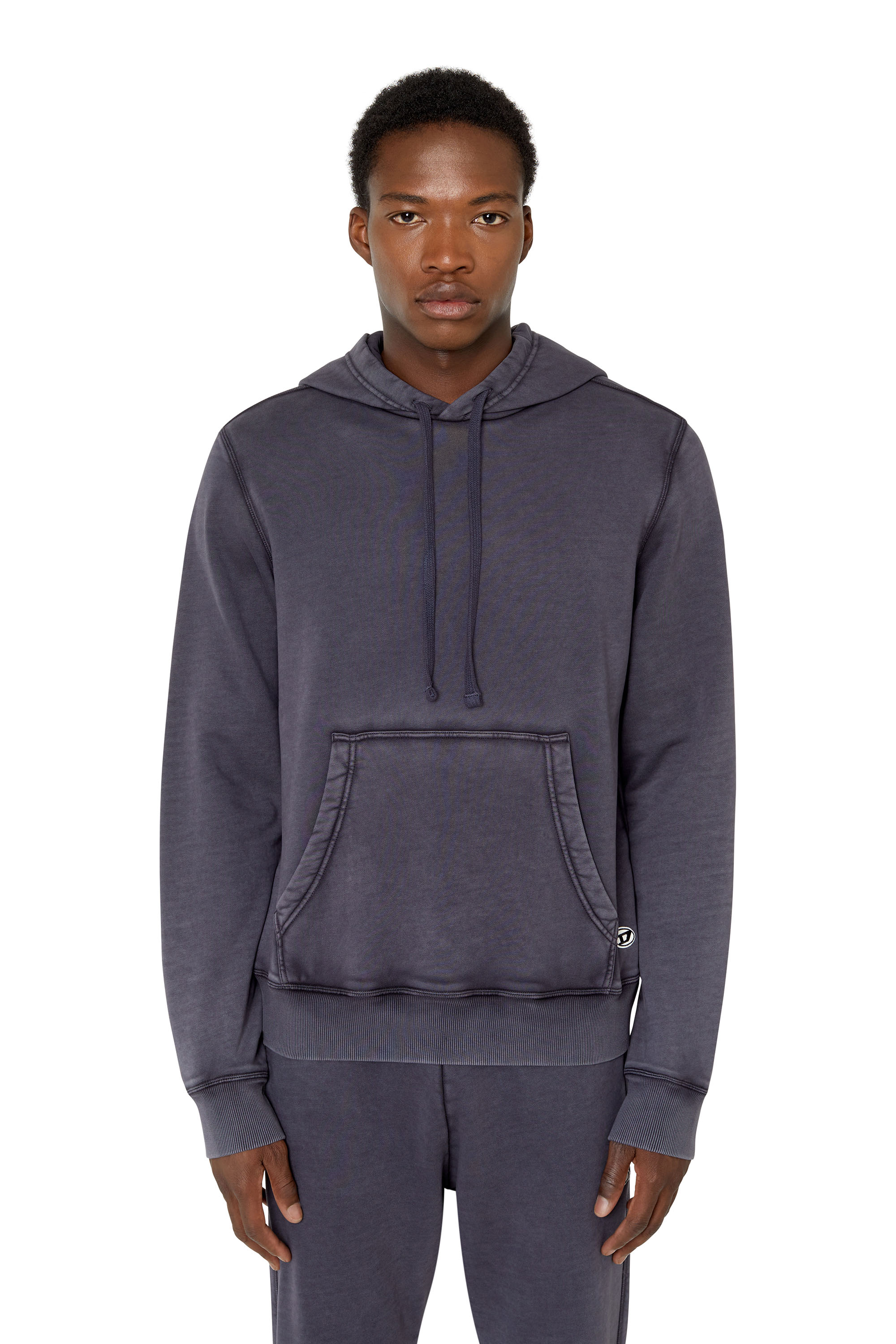 Diesel - S-GINN-HOOD-DOV-PE, Man's Treated hoodie in Blue - 3