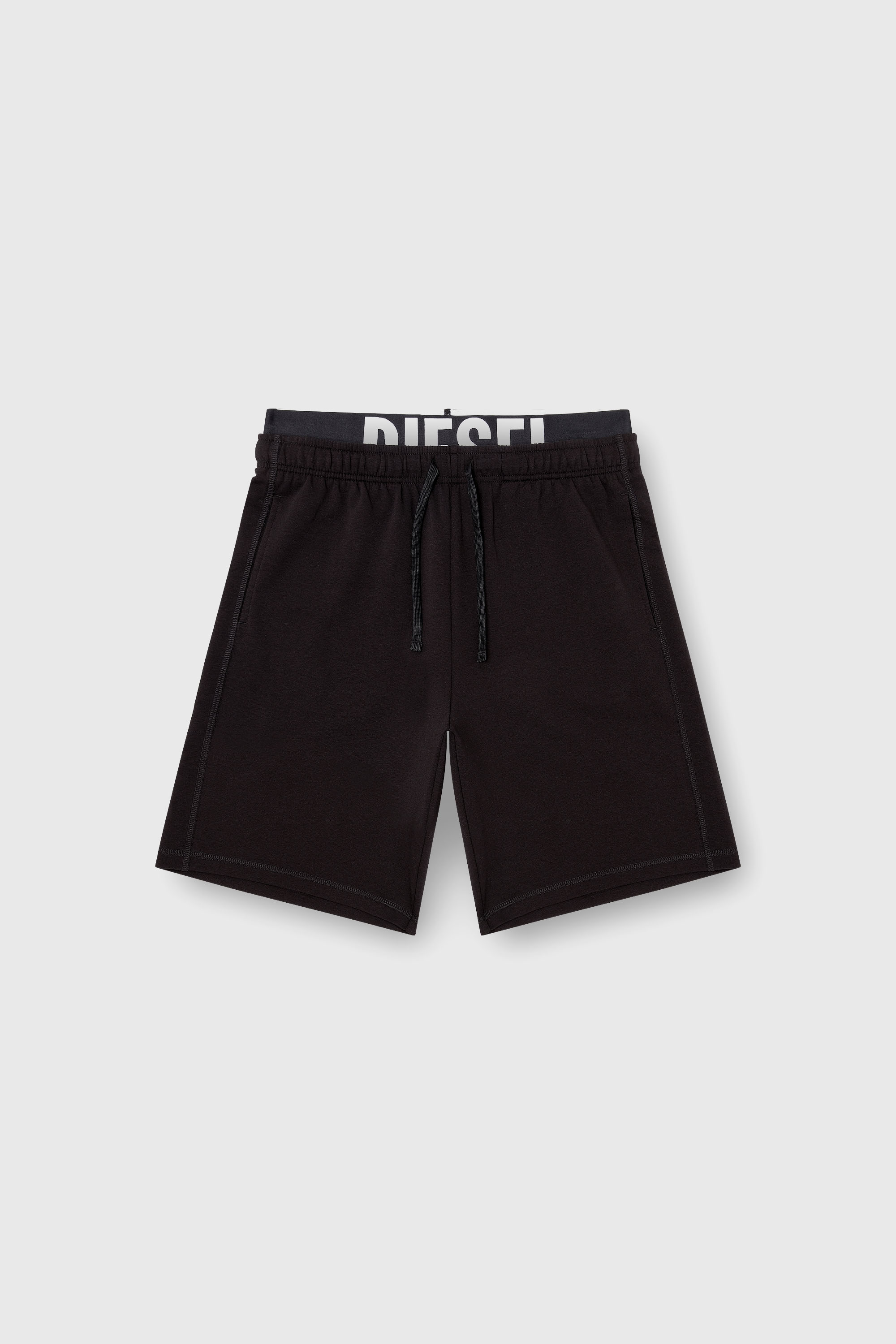 Diesel - DEVIN-D-POP, Man's Cotton shorts with Diesel logo waistband in Black - 2