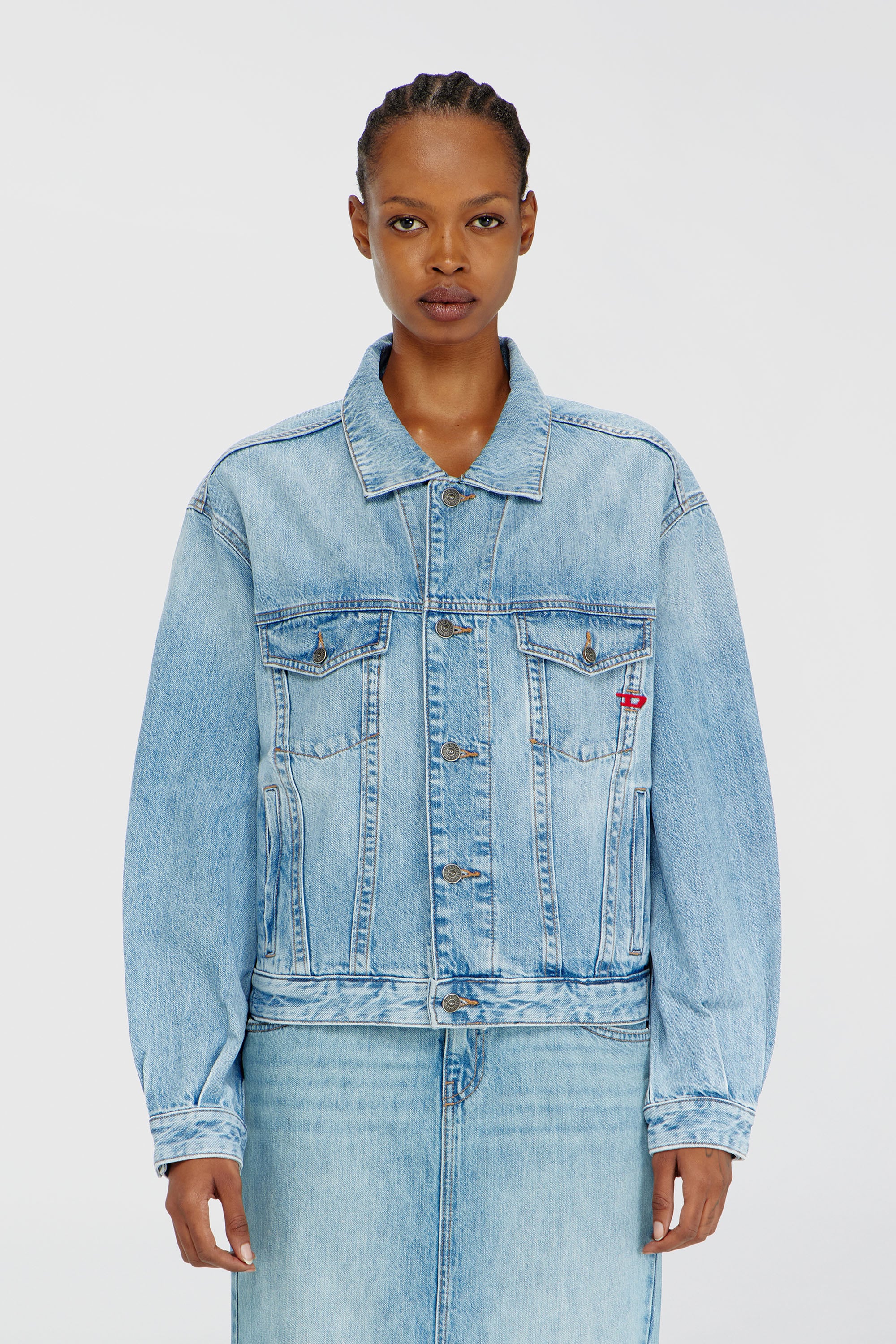 Diesel - D-RANGER, Chaqueta trucker de denim Unisex in Azul marino - 1