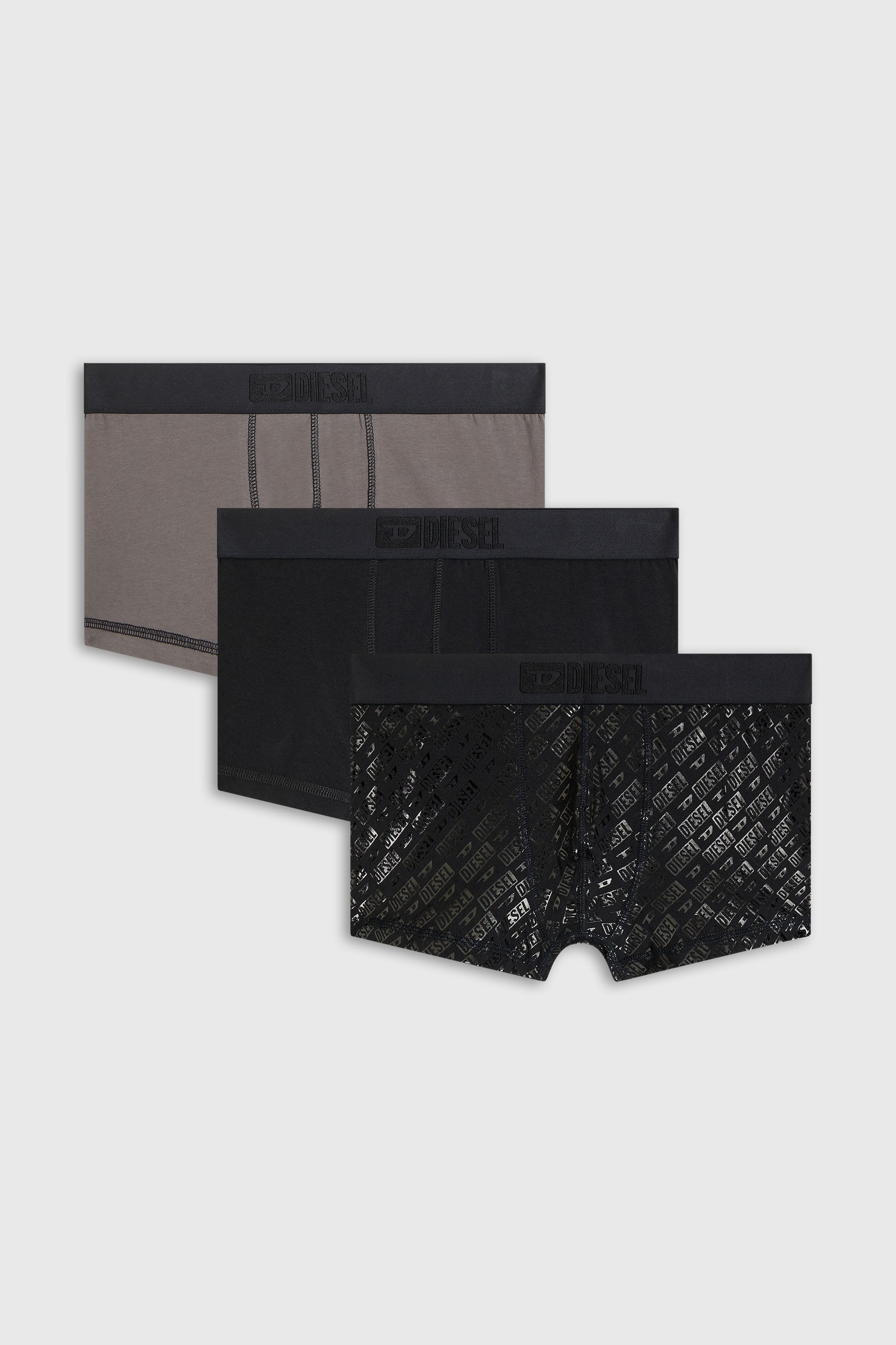 Diesel - DAMIEN-GFT-3PACK, Lot de trois boxers avec monogramme m&eacute;tallique imprim&eacute; Homme in Polychrome - 2